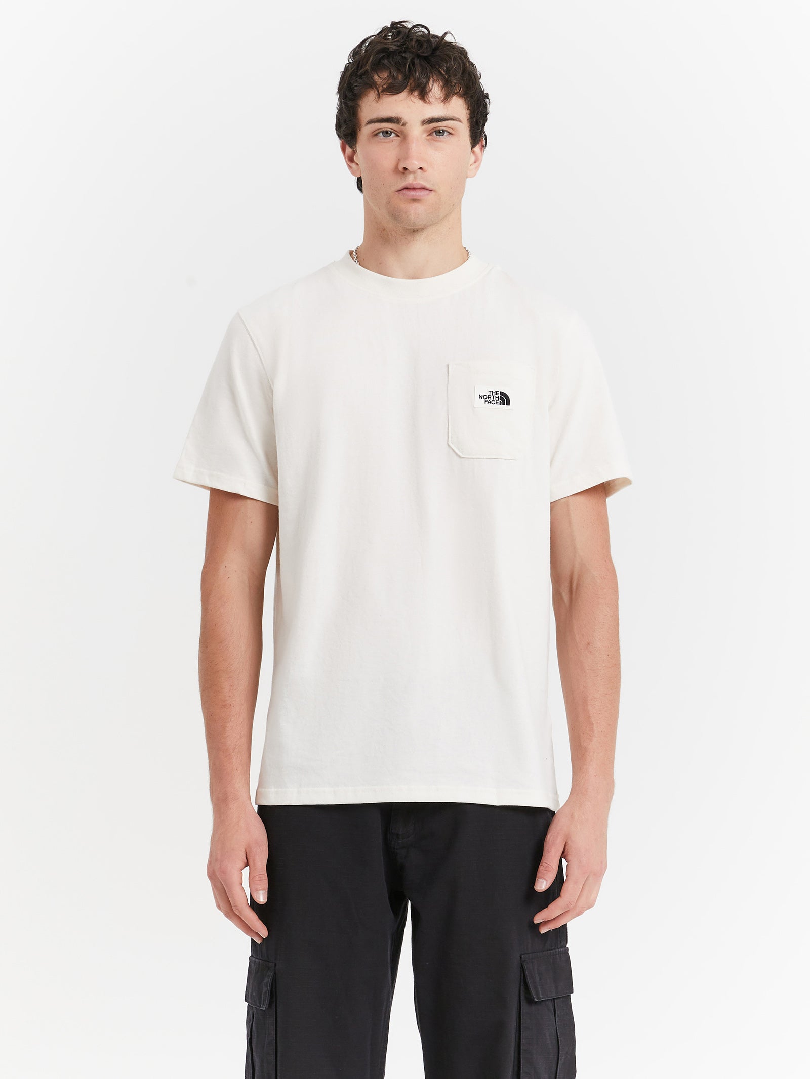 Short Sleeve Heritage Patch Pocket T-Shirt in Gardenia White - Glue Store