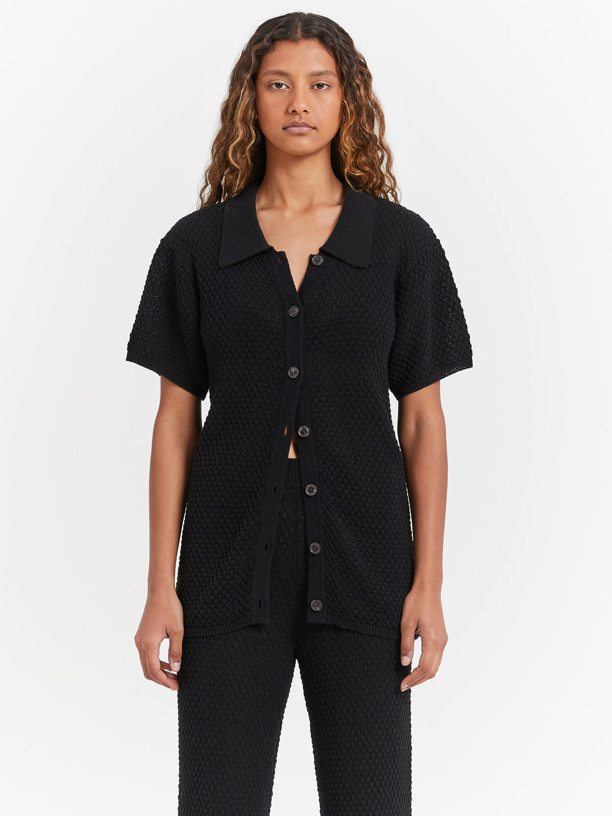 Rhythm Joni Knit Shirt | Black