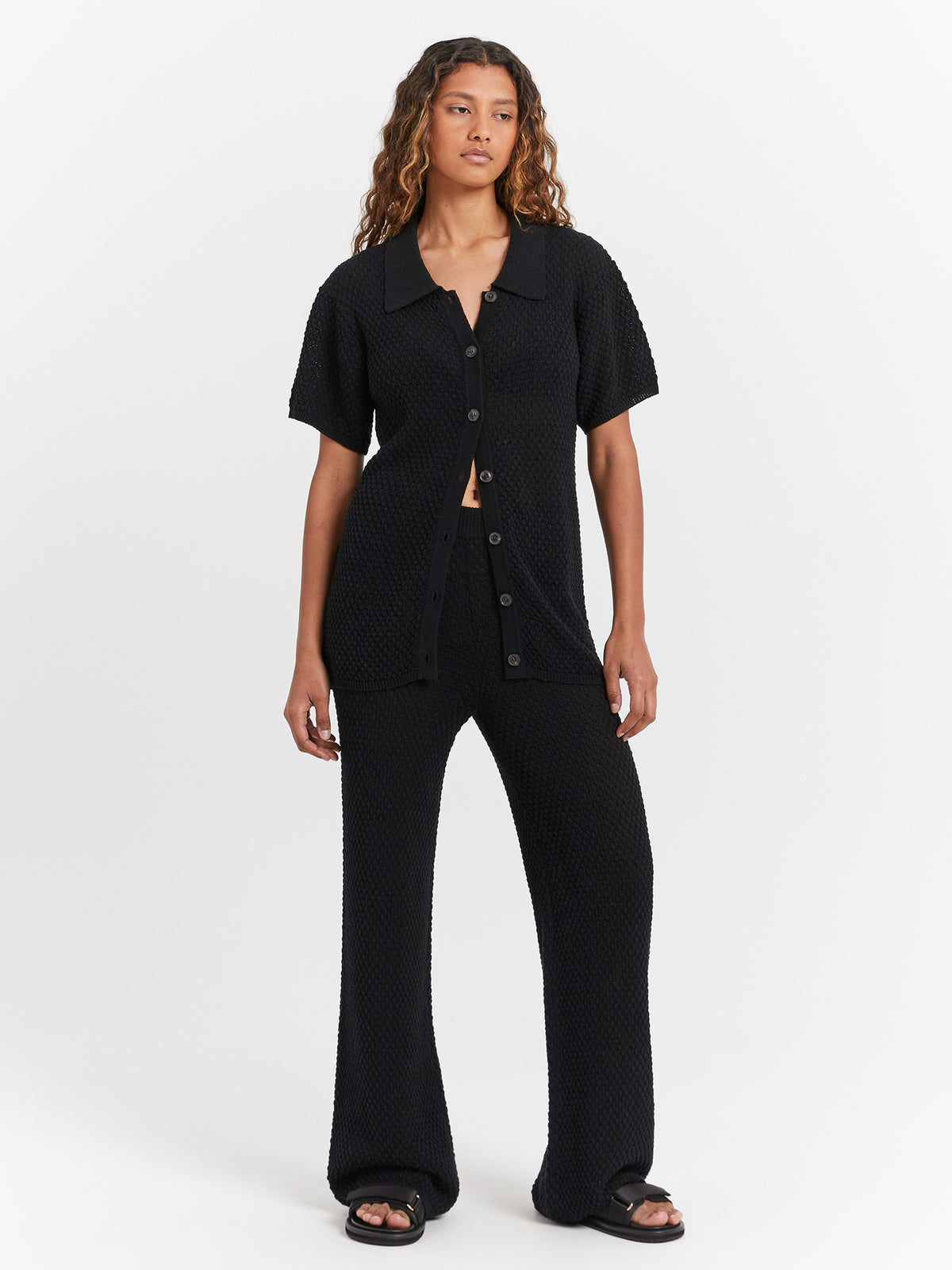 Rhythm Joni Knit Shirt | Black