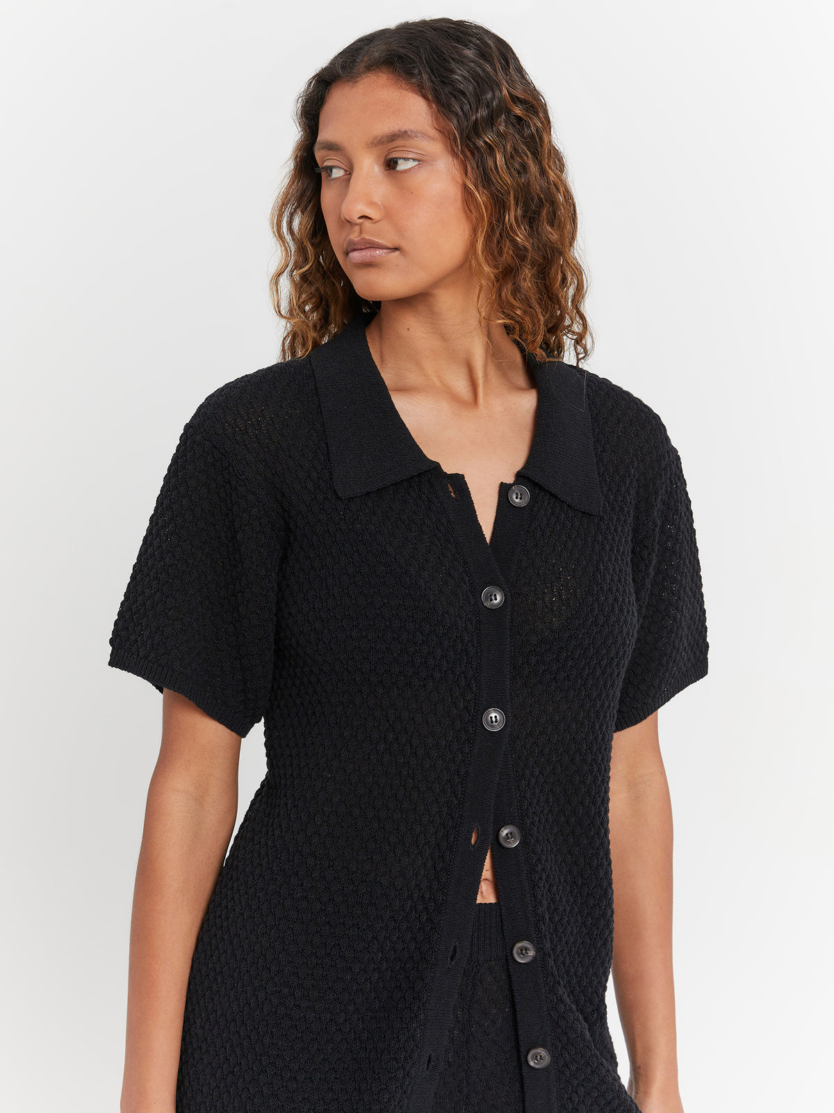 Rhythm Joni Knit Shirt | Black