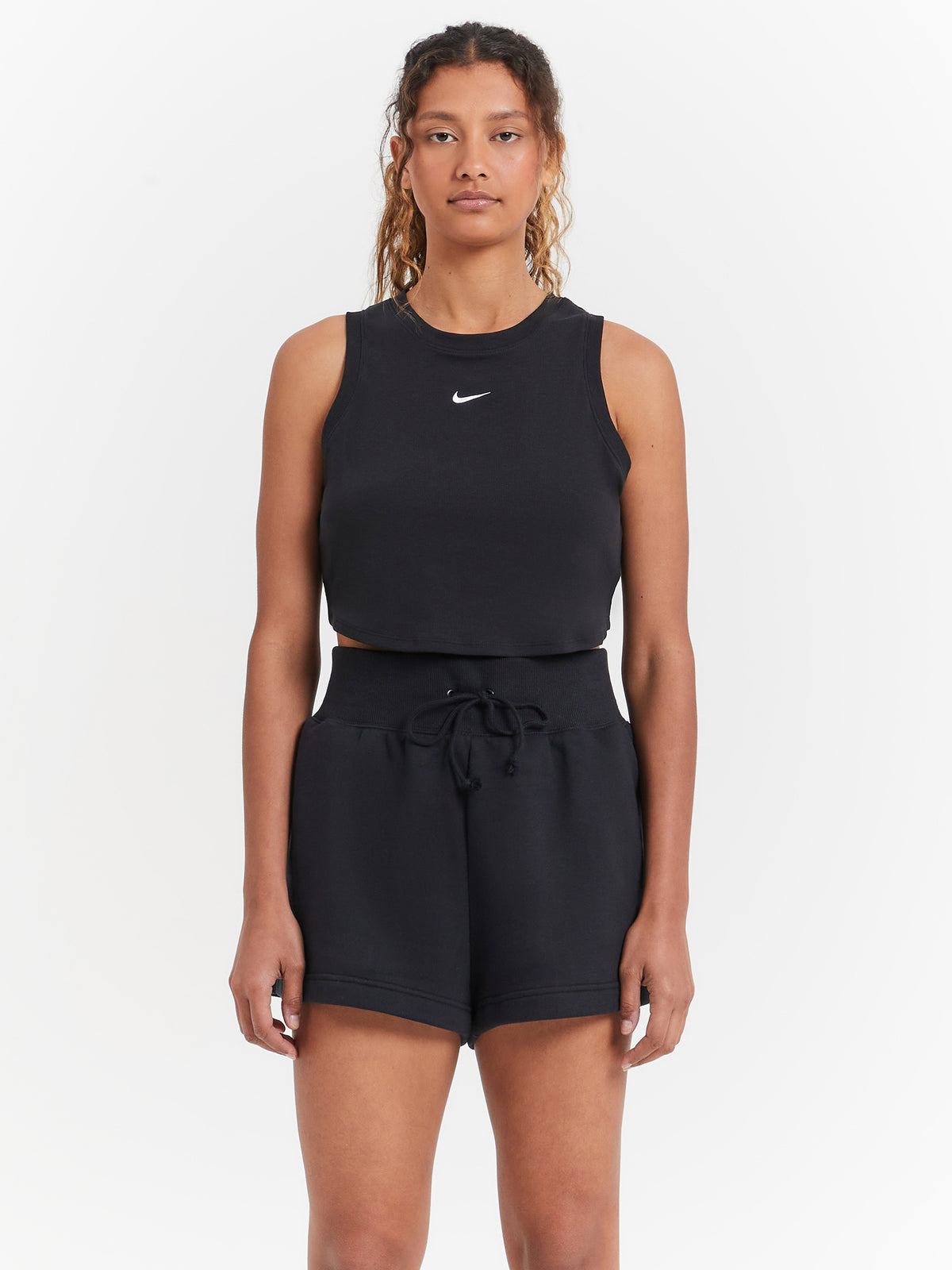Nike Sportswear Essentials Ribbed Cropped Tank | Black Sail