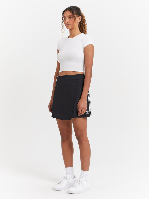 Adicolor Classics 3-Stripes Short Wrapping Skirt in Black - Glue Store
