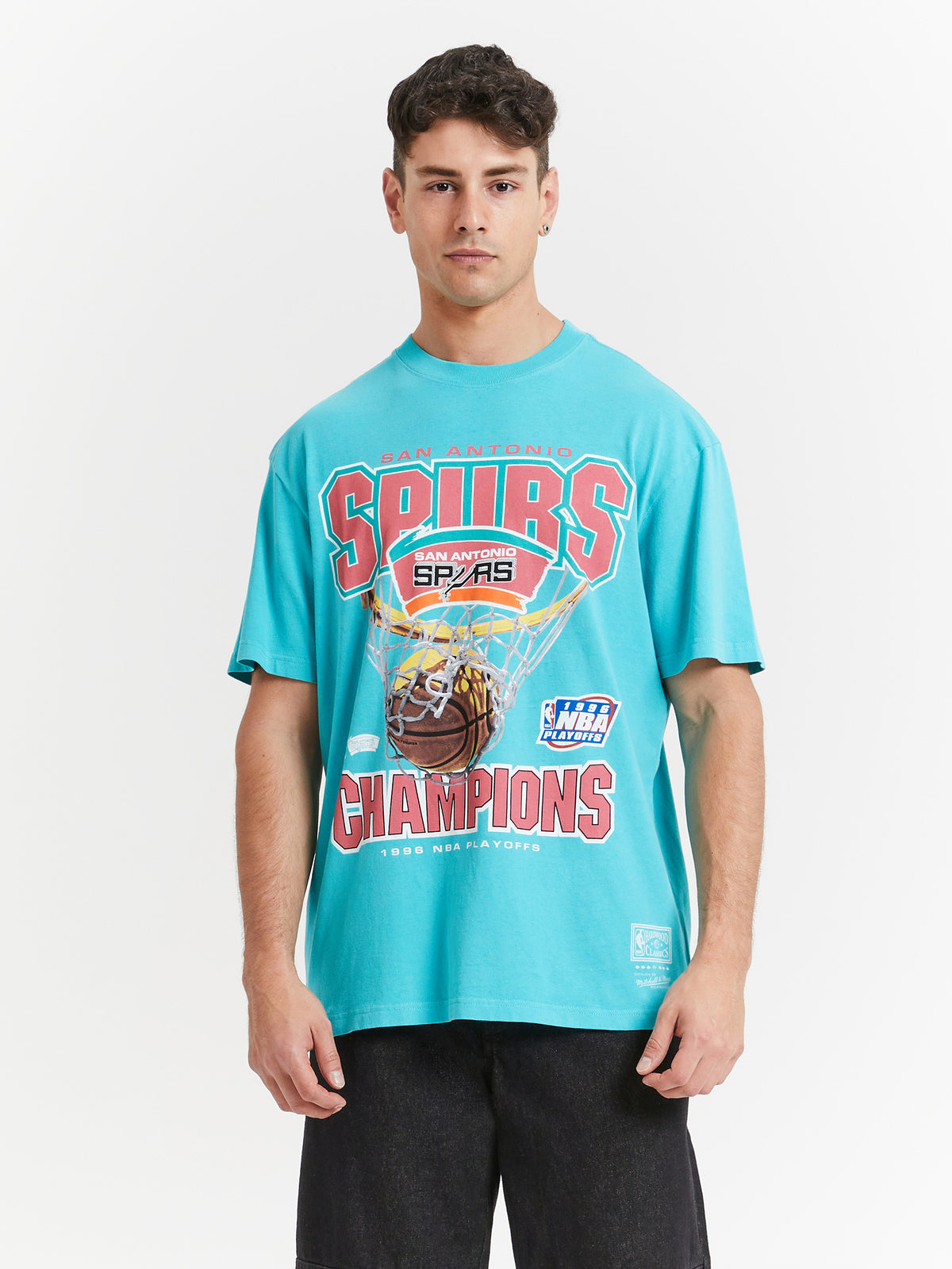 Mitchell & Ness San Antonio Spurs Nothing But Net T-Shirt | Teal