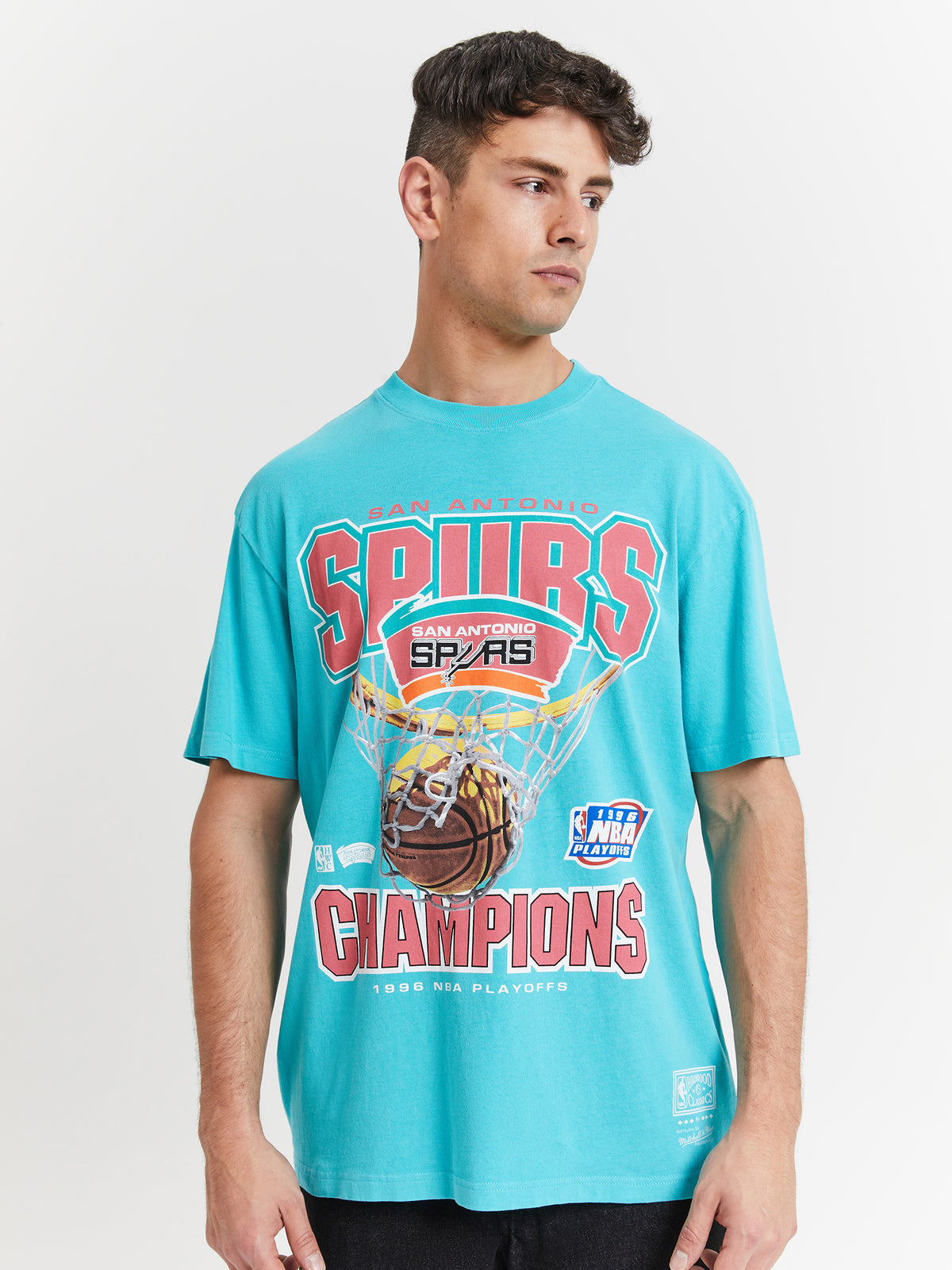 Mitchell & Ness San Antonio Spurs Nothing But Net T-Shirt | Teal