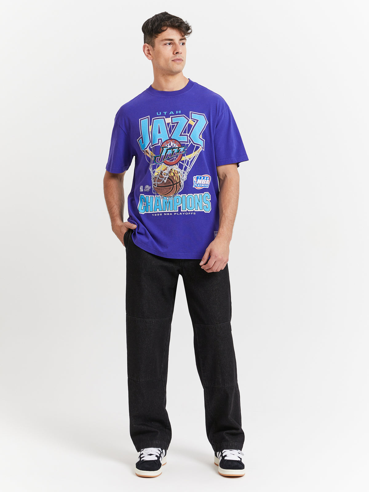Mitchell & Ness Utah Jazz Nothing But Net T-Shirt | Purple