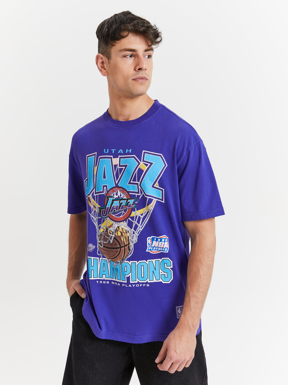 Mitchell & Ness Utah Jazz Nothing But Net T-Shirt | Purple
