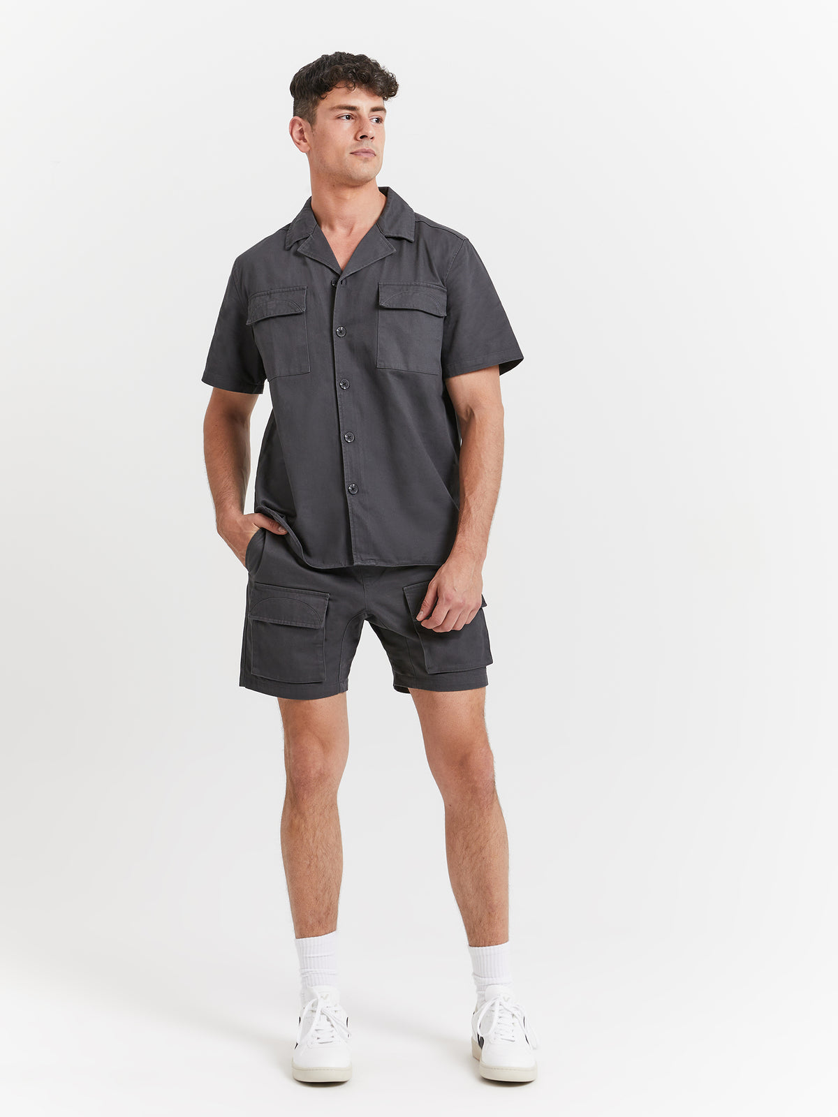 Coast Cargo Shorts in Slate Grey