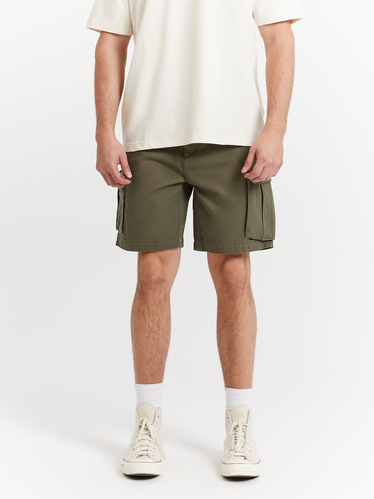 Thrills Hard Yakka Slacker Cargo Shorts | Army Green