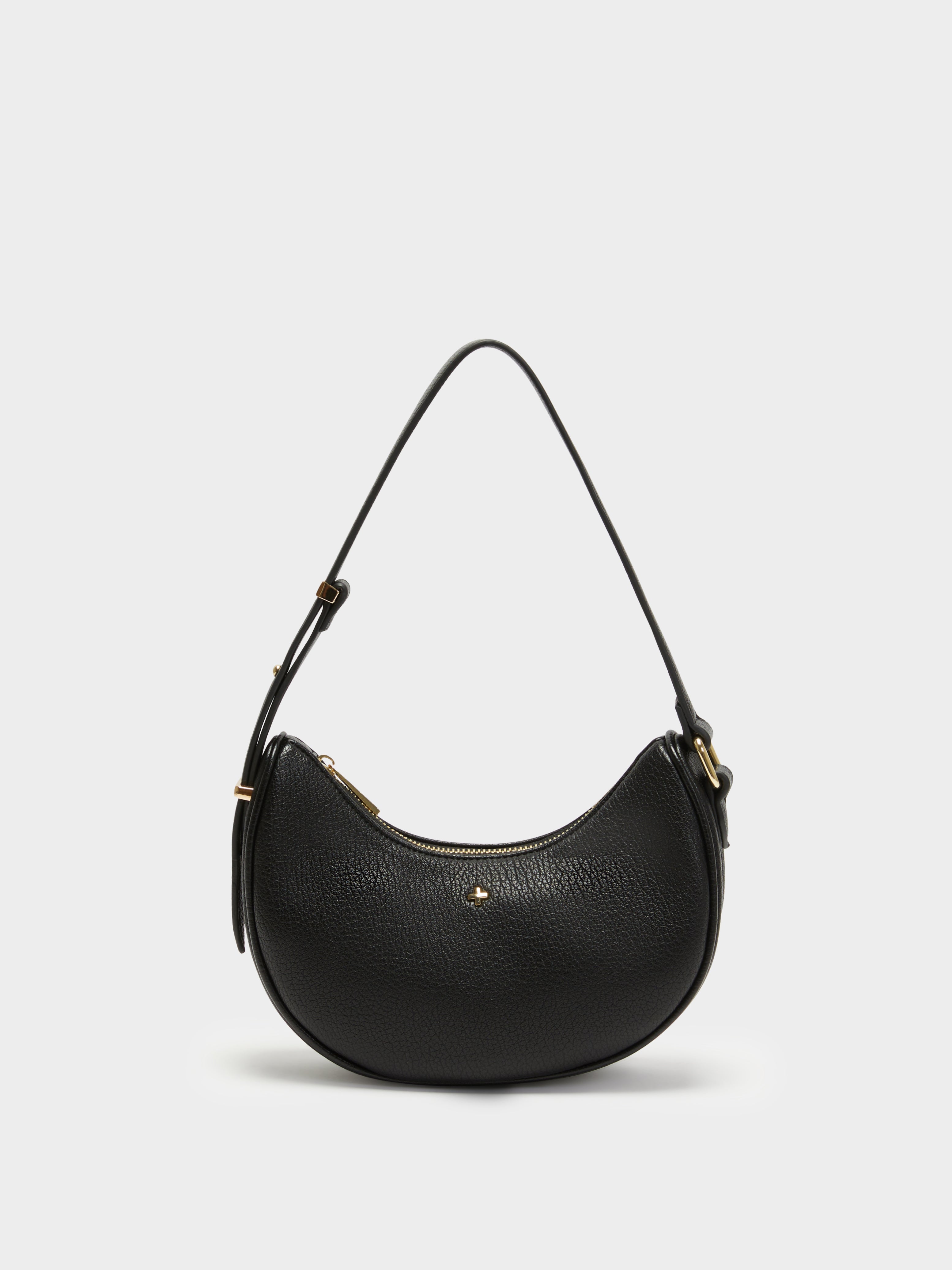 Latto Mini Shoulder Bag in Black Pebble Gold