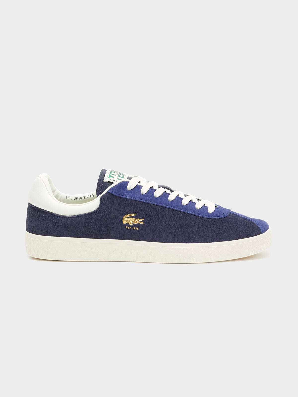 Lacoste Mens Baseshot Premium Suede Sneakers | Navy/Off White