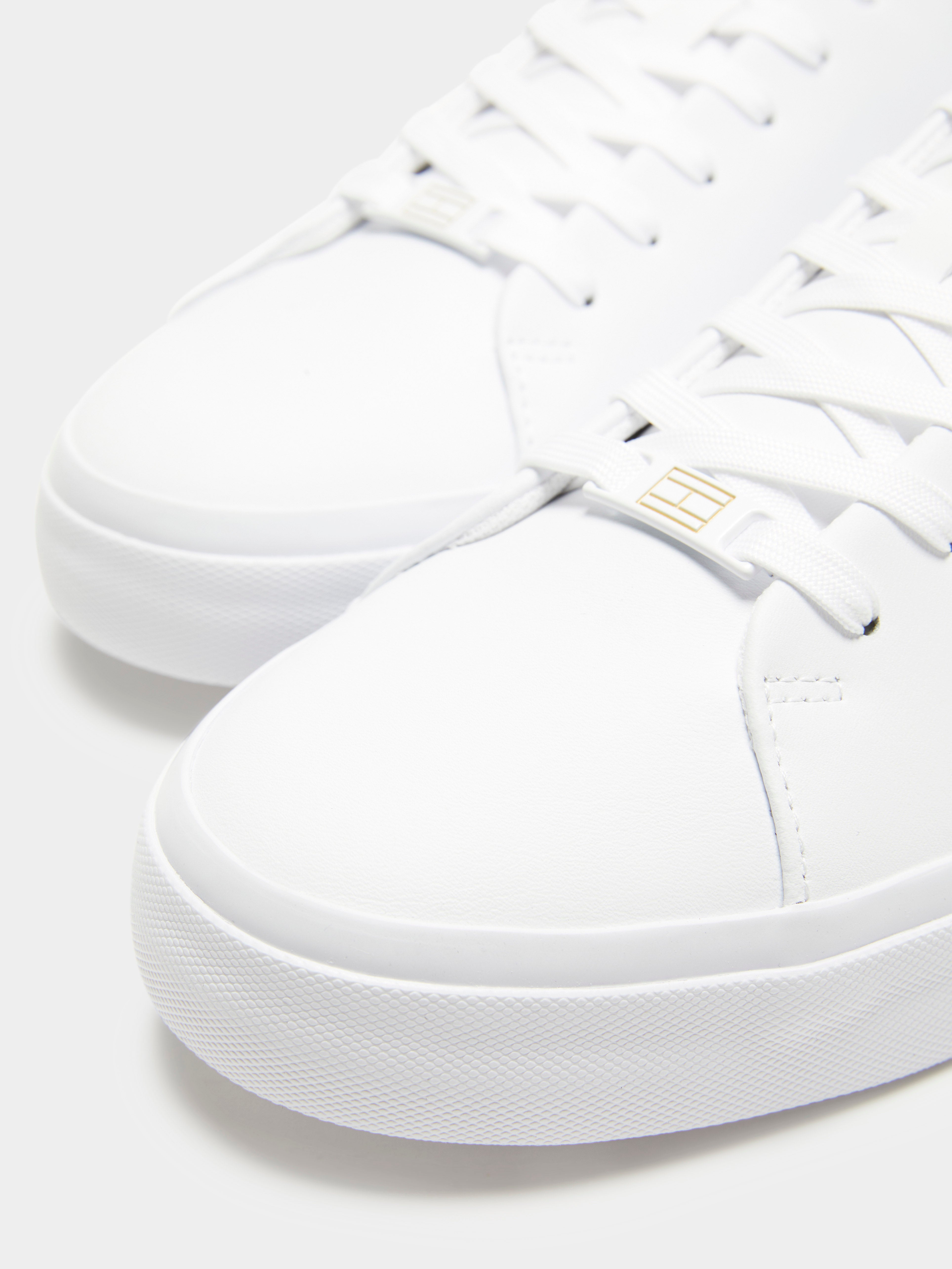 Mens Corp Leather Gold Detail Sneakers