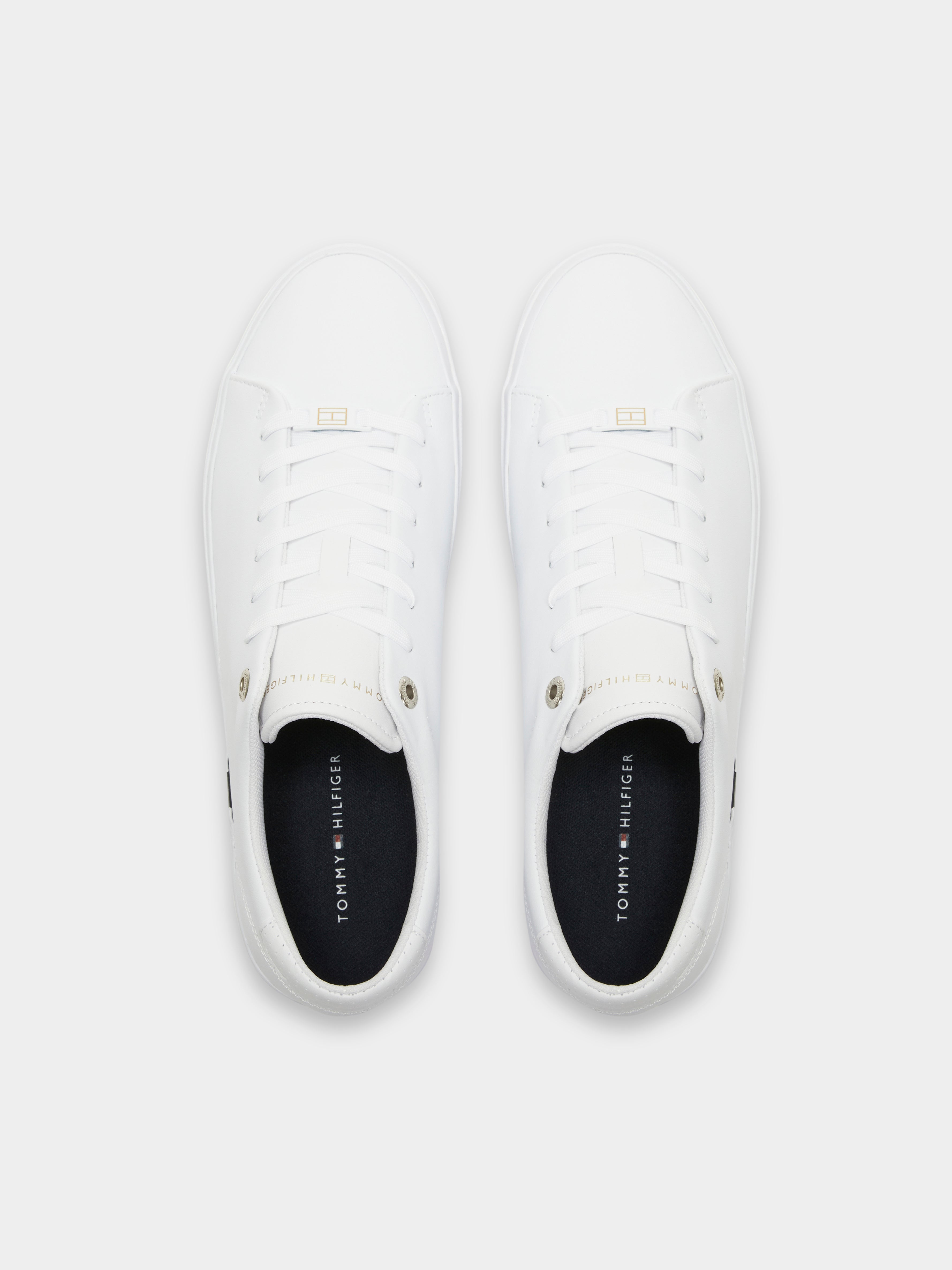 Mens Corp Leather Gold Detail Sneakers