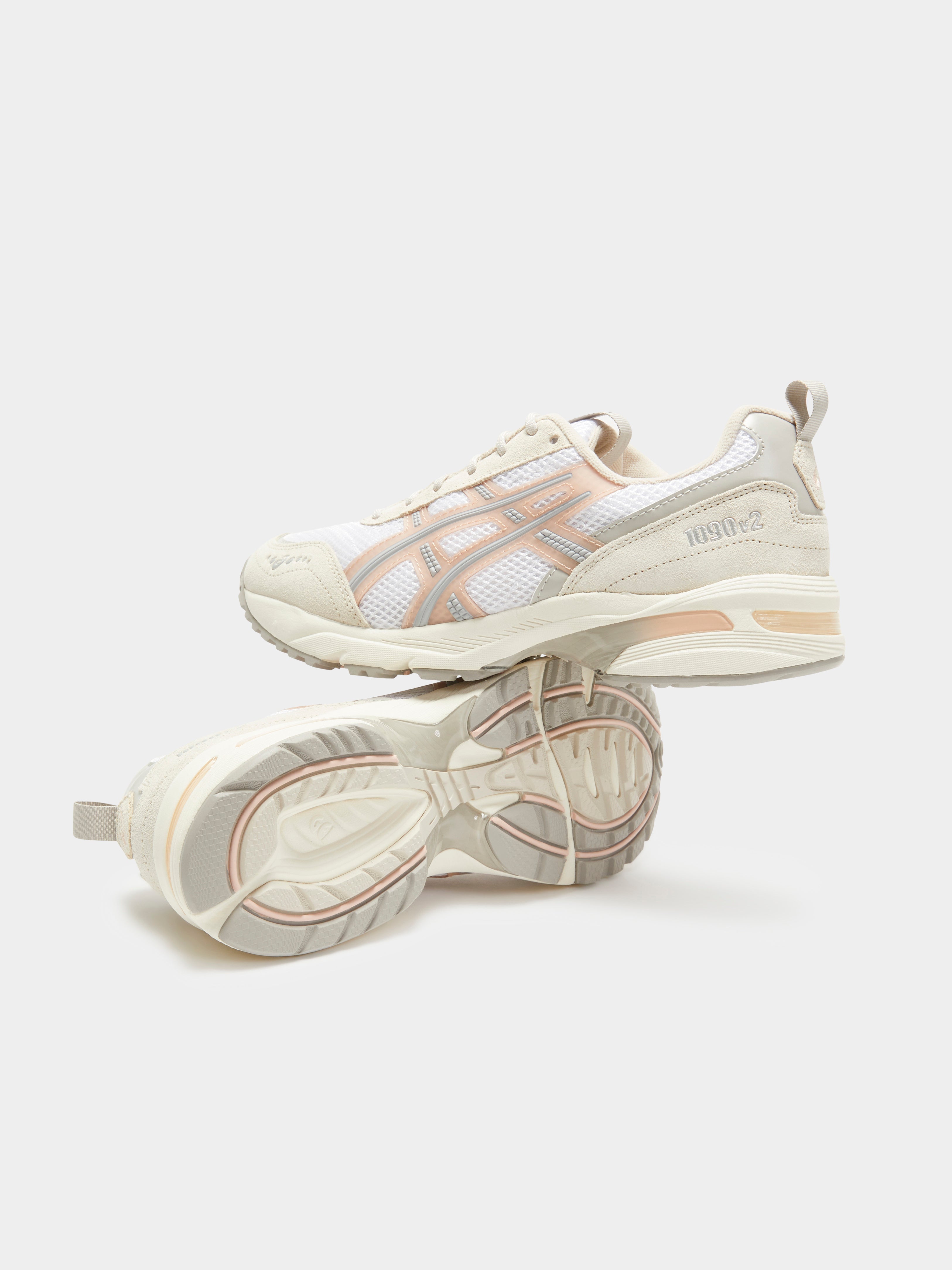 Womens Gel-1090 V2 Sneakers in White & Pink
