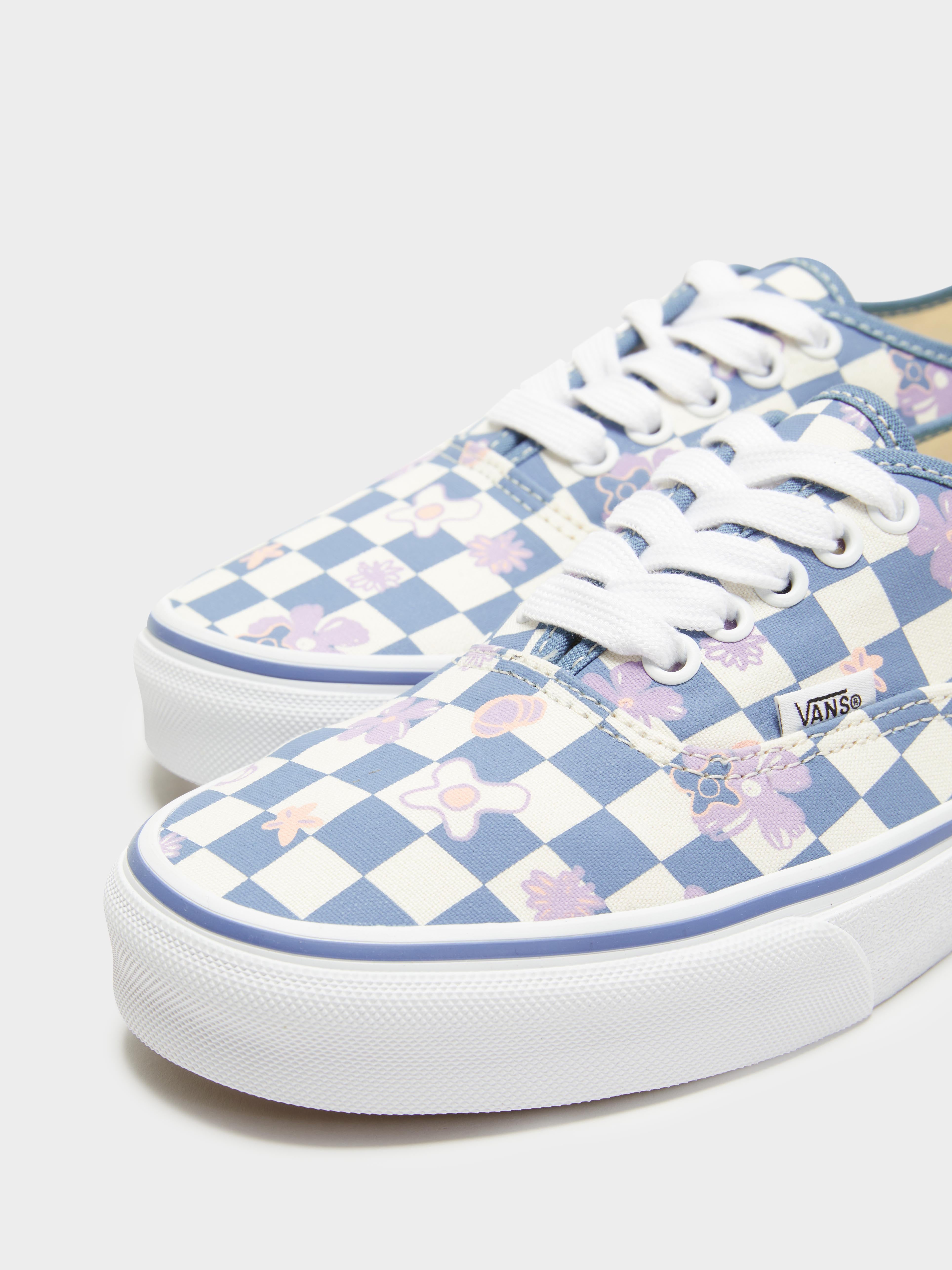 Unisex Authentic Floral Sneakers in Blue & White