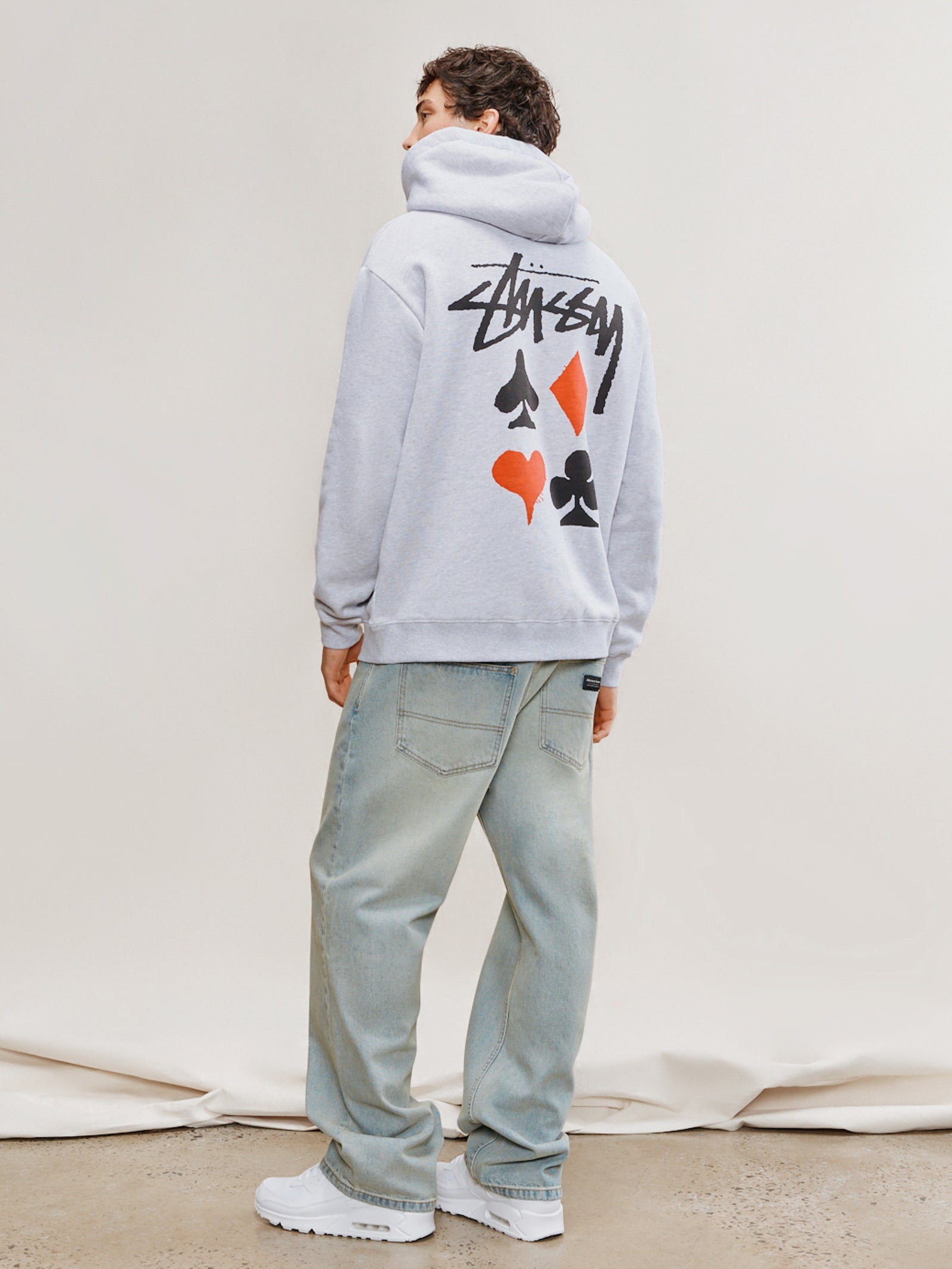 Stussy Ace Hoodie Ash heather | Glue Store