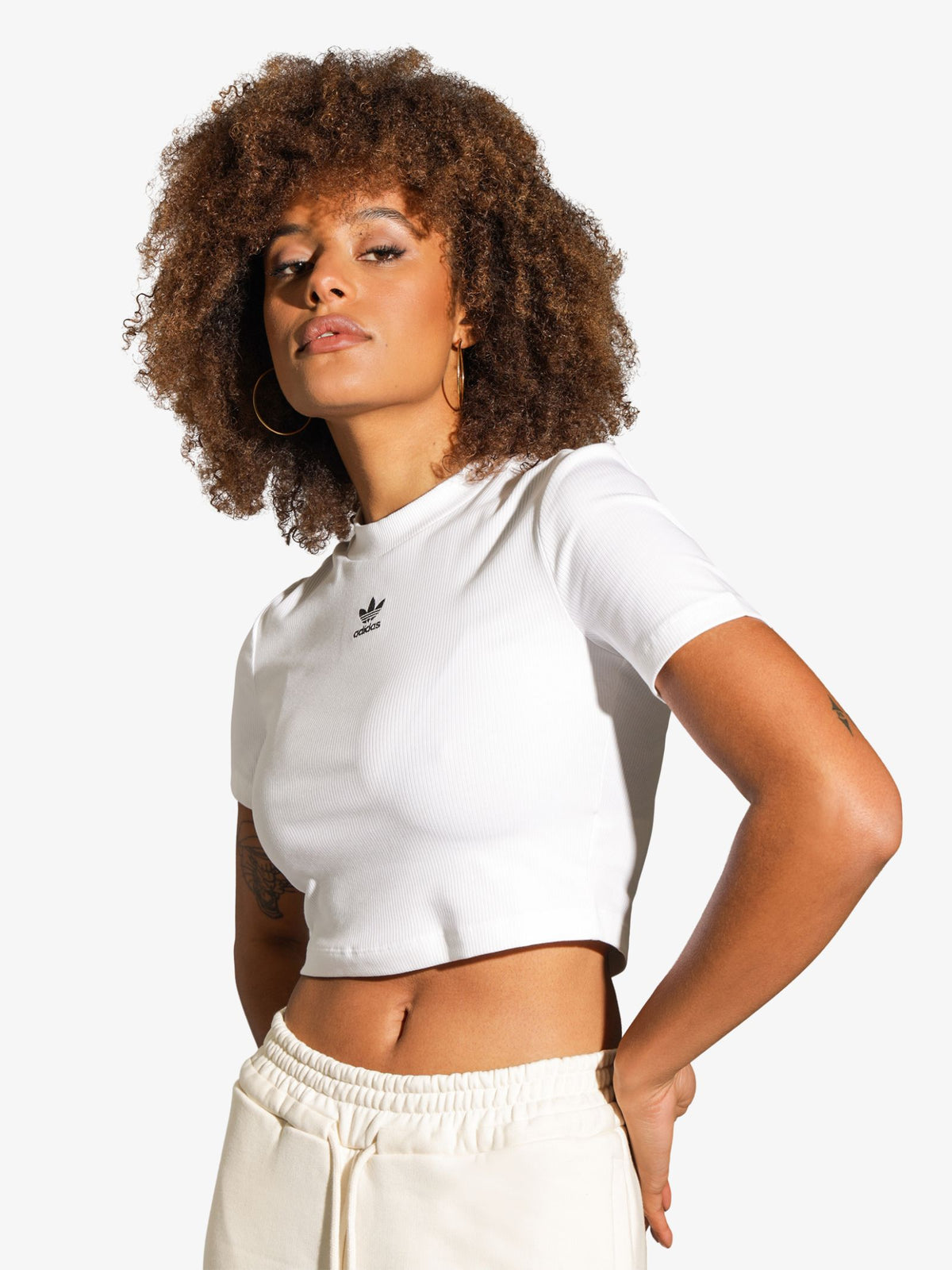 Adidas Adidas Cropped Rib Baby T-Shirt | White