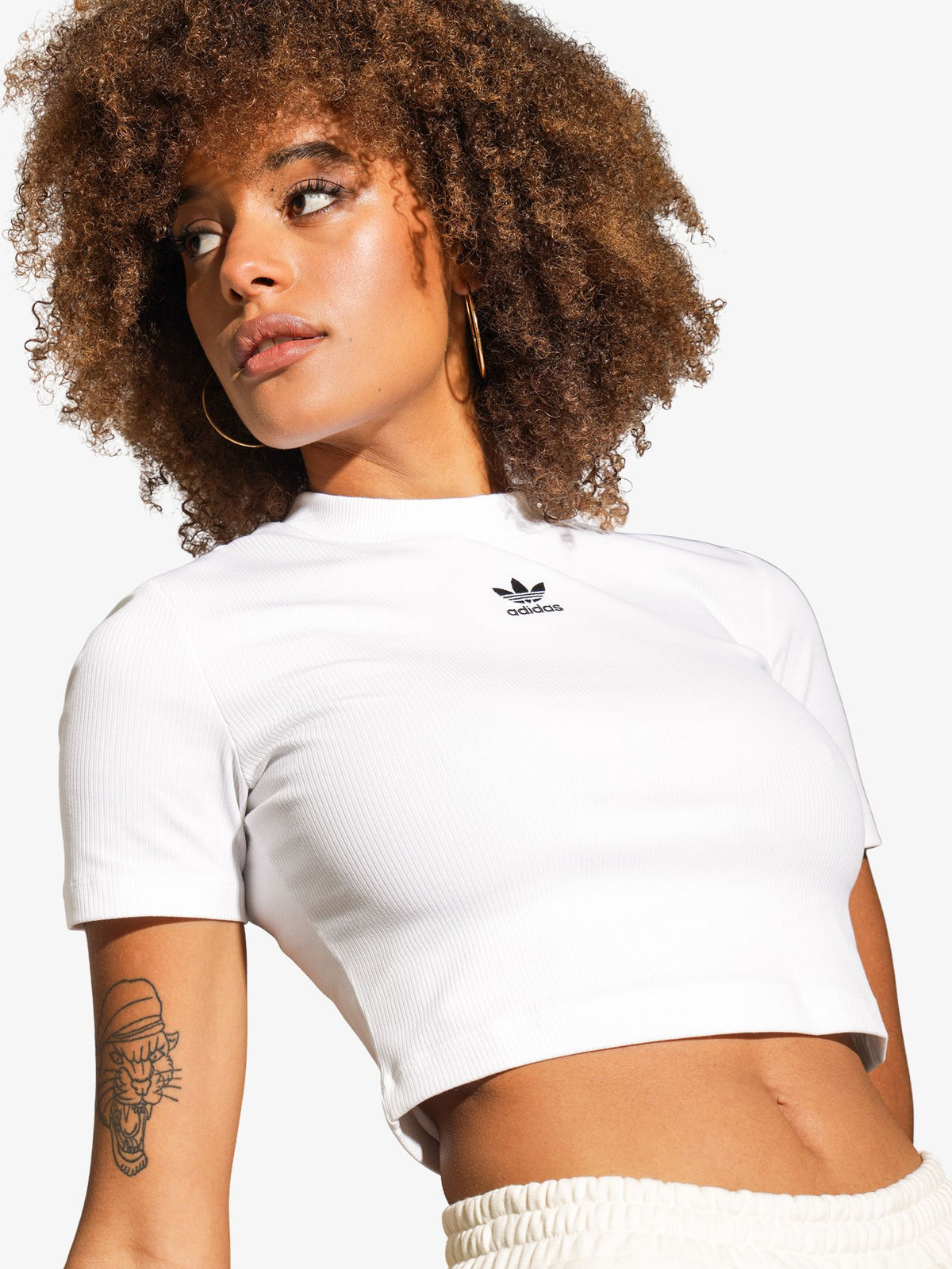 Adidas Adidas Cropped Rib Baby T-Shirt | White