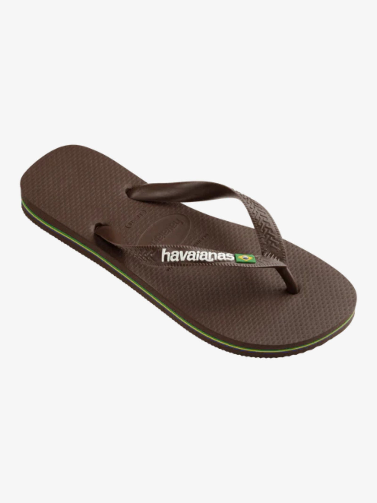 Havaianas Unisex Brazil Logo Flip Flops | Dark Brown/White