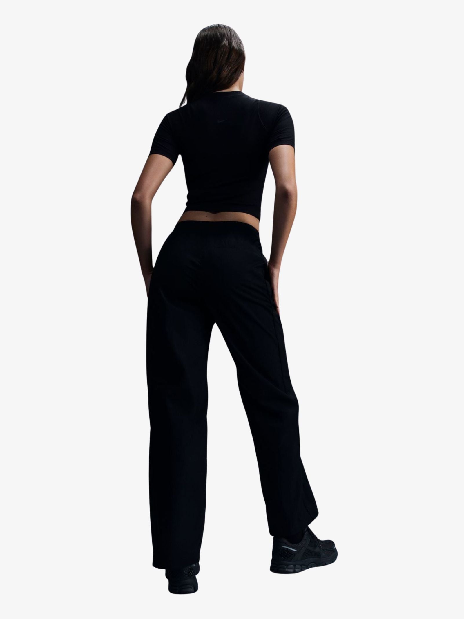 Women's High-Waisted Woven Open-Hem Pants
