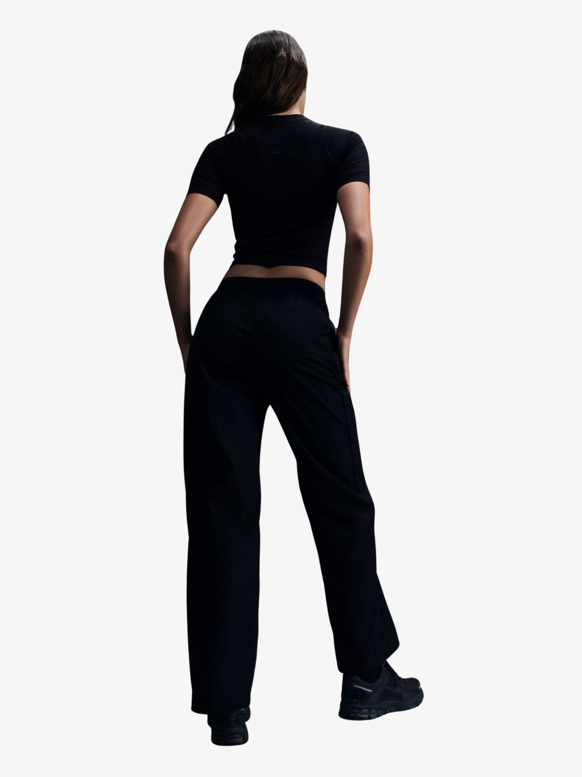 Nike Women's High-Waisted Woven Open-Hem Pants | Black/White