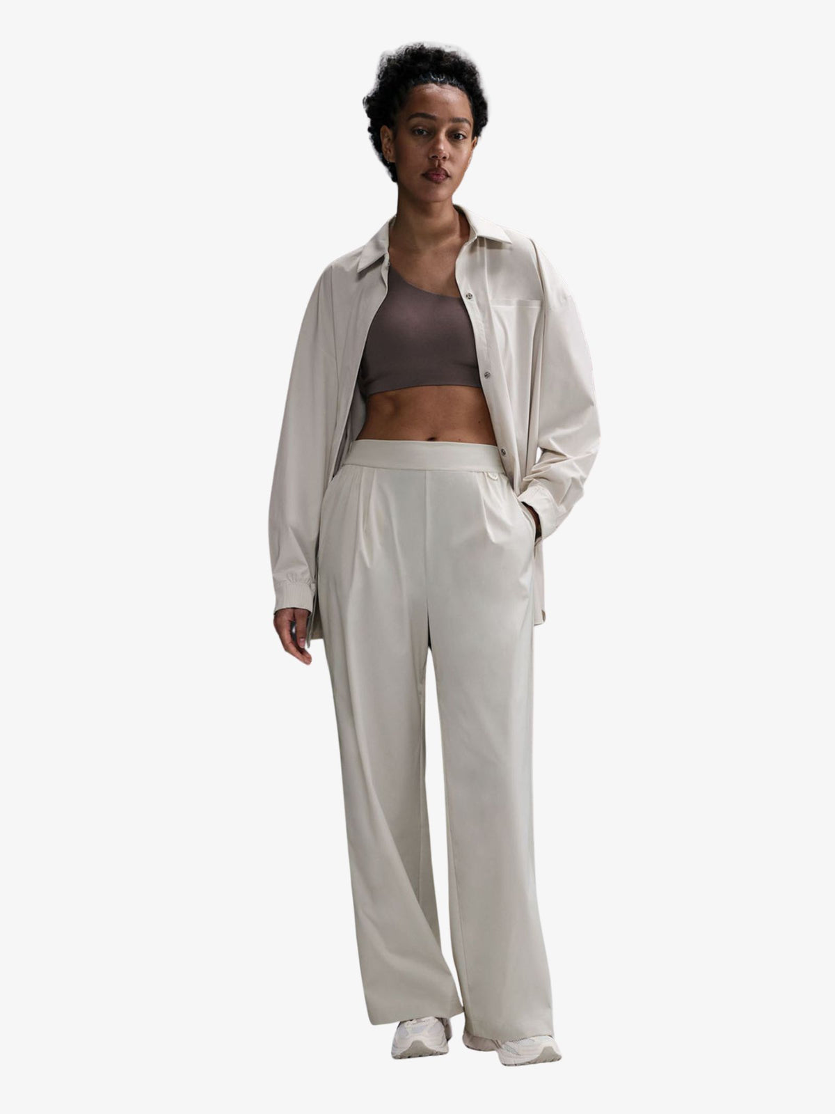 Nike Women's Dri-Fit High-Waisted Loose Wide-Leg Pants | Lt Orewood Brn/Lt Iron Ore