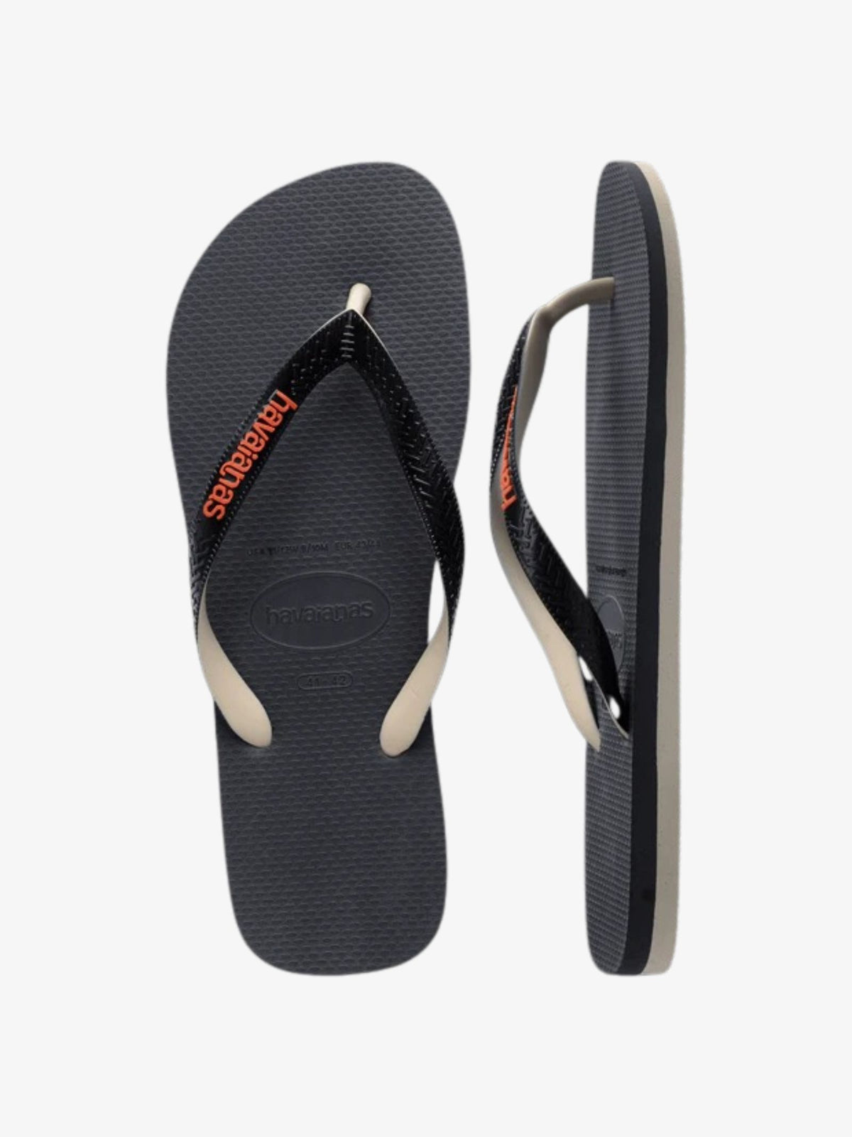 Havaianas Top Rubber Mix Flip Flops | Beige/Black/Orange