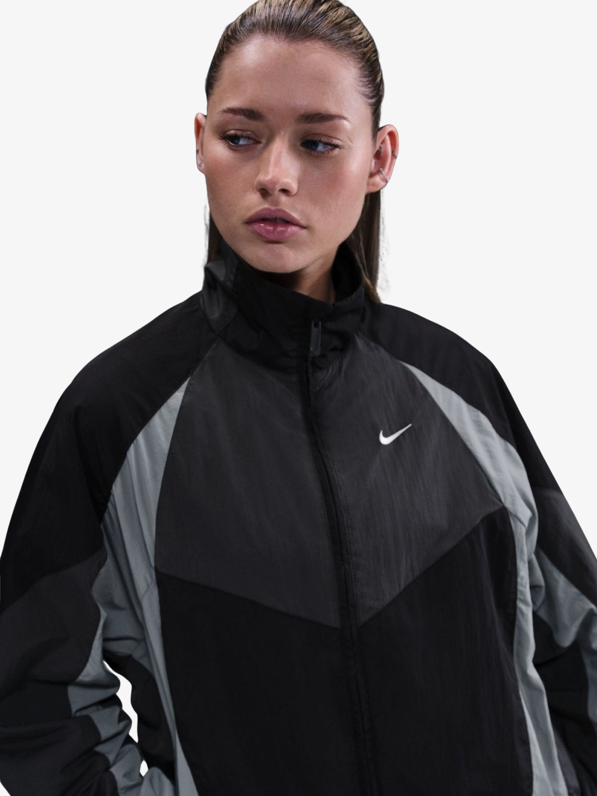 Nike Women's Street Oversized Track Jacket | Blk/Dk Smk Gry/Smk Gry/Sl