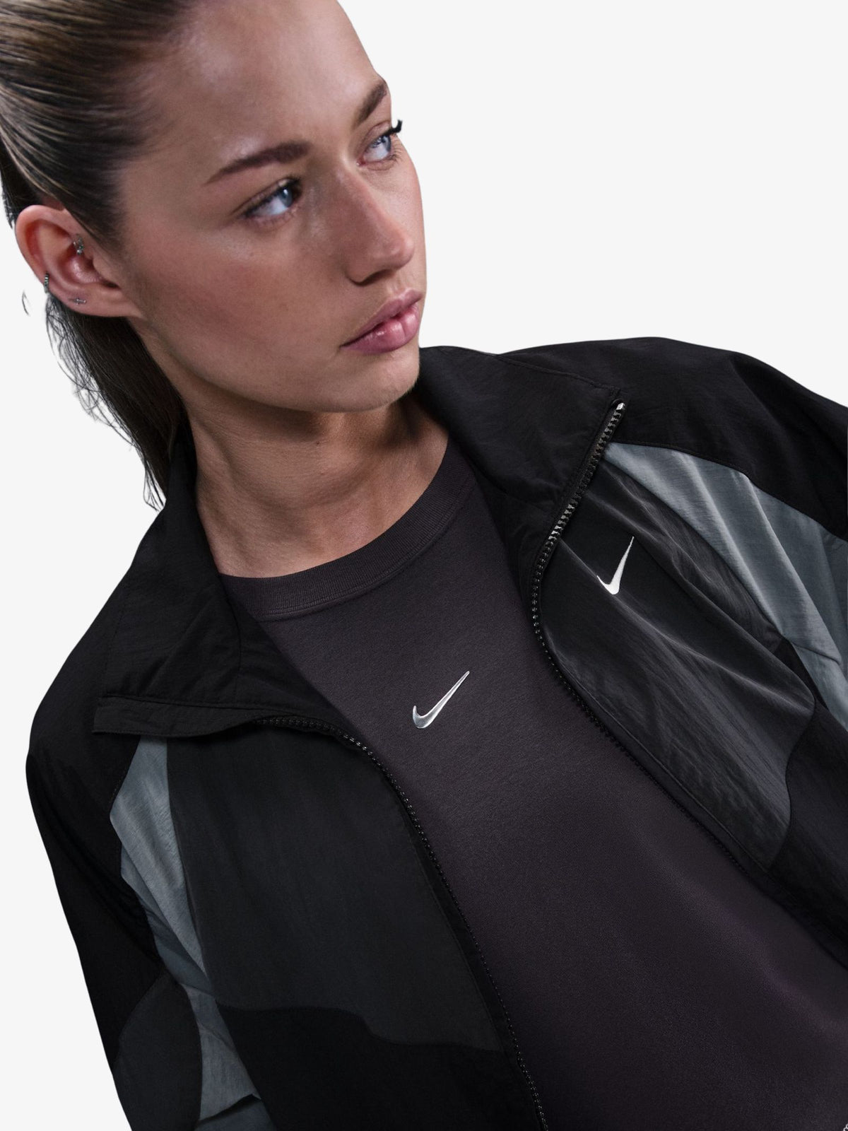 Nike Women's Street Oversized Track Jacket | Blk/Dk Smk Gry/Smk Gry/Sl