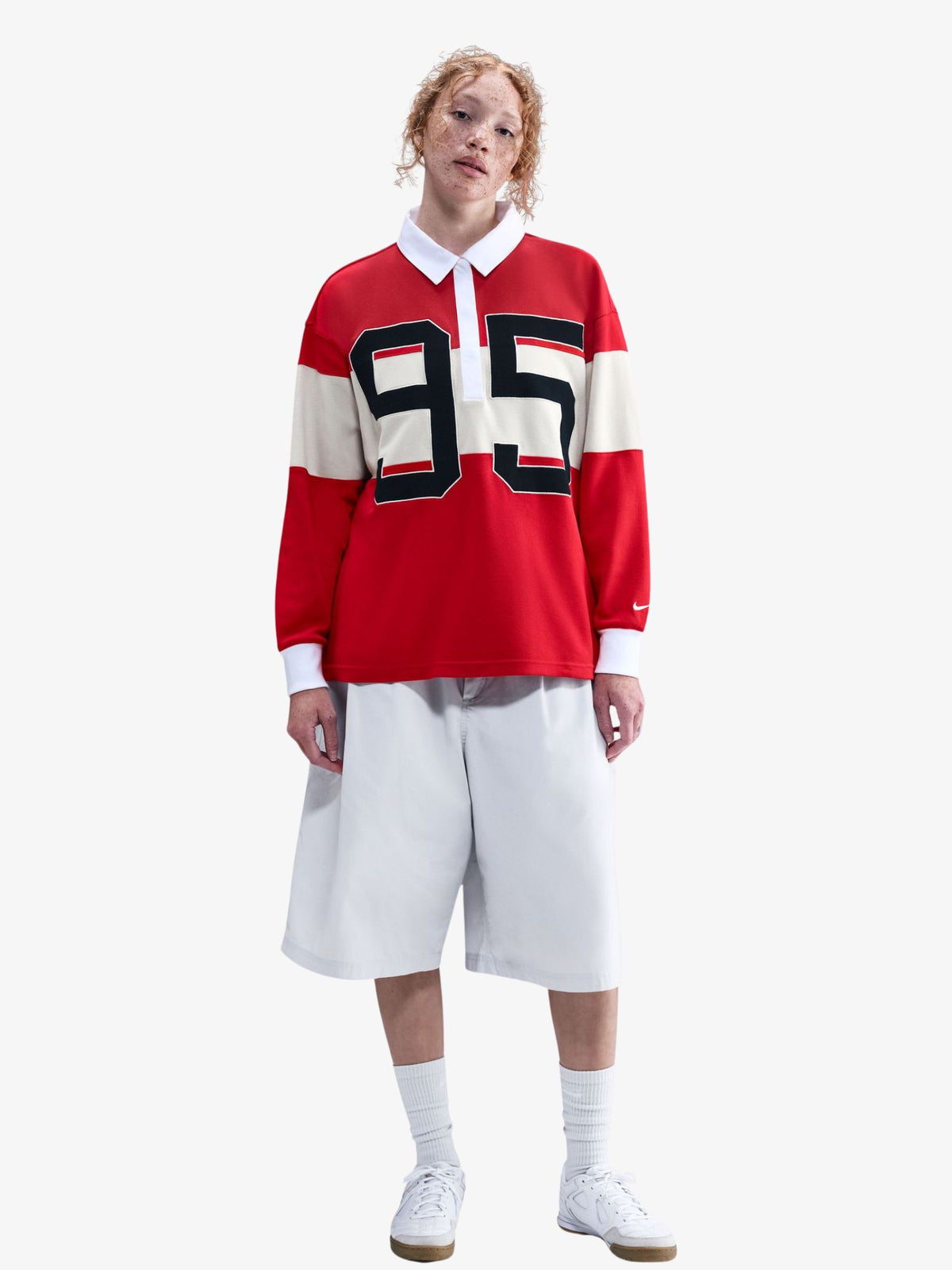 Nike NSW Street Long Sleeve Graphic Polo | Unvrsty Rd/Lt Orwd Brn/Wht/Sai