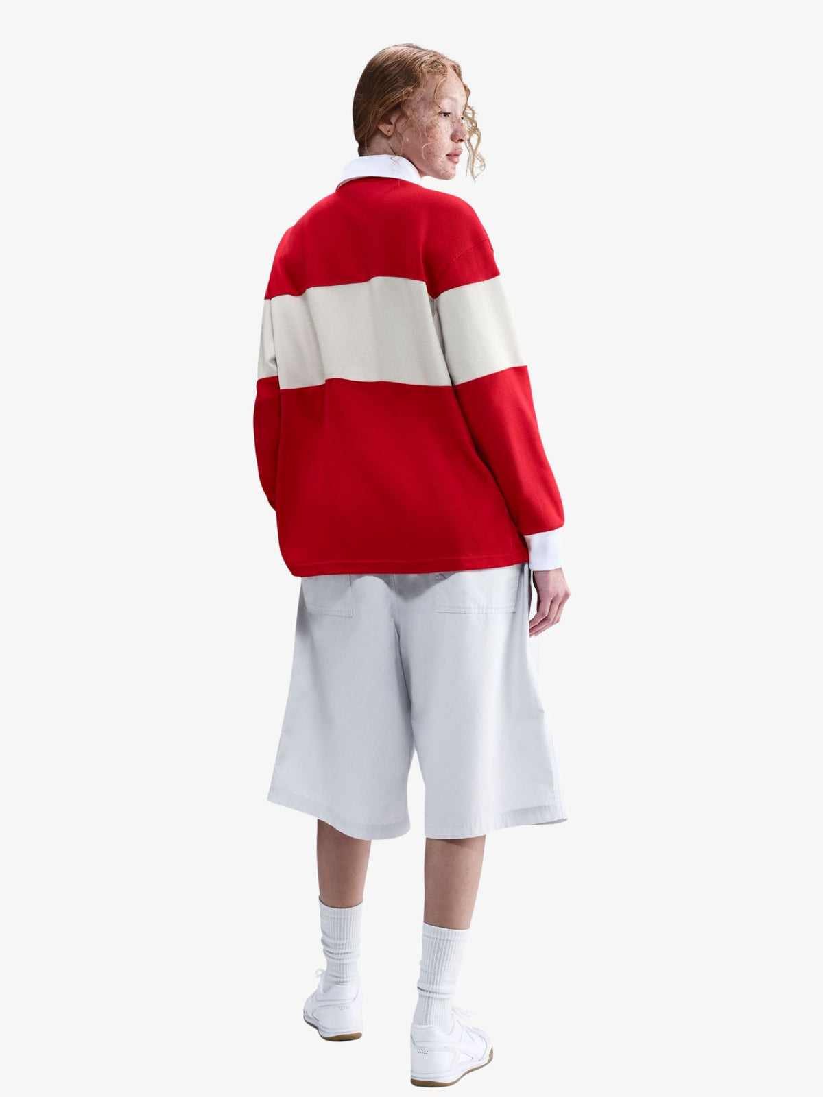 Nike NSW Street Long Sleeve Graphic Polo | Unvrsty Rd/Lt Orwd Brn/Wht/Sai