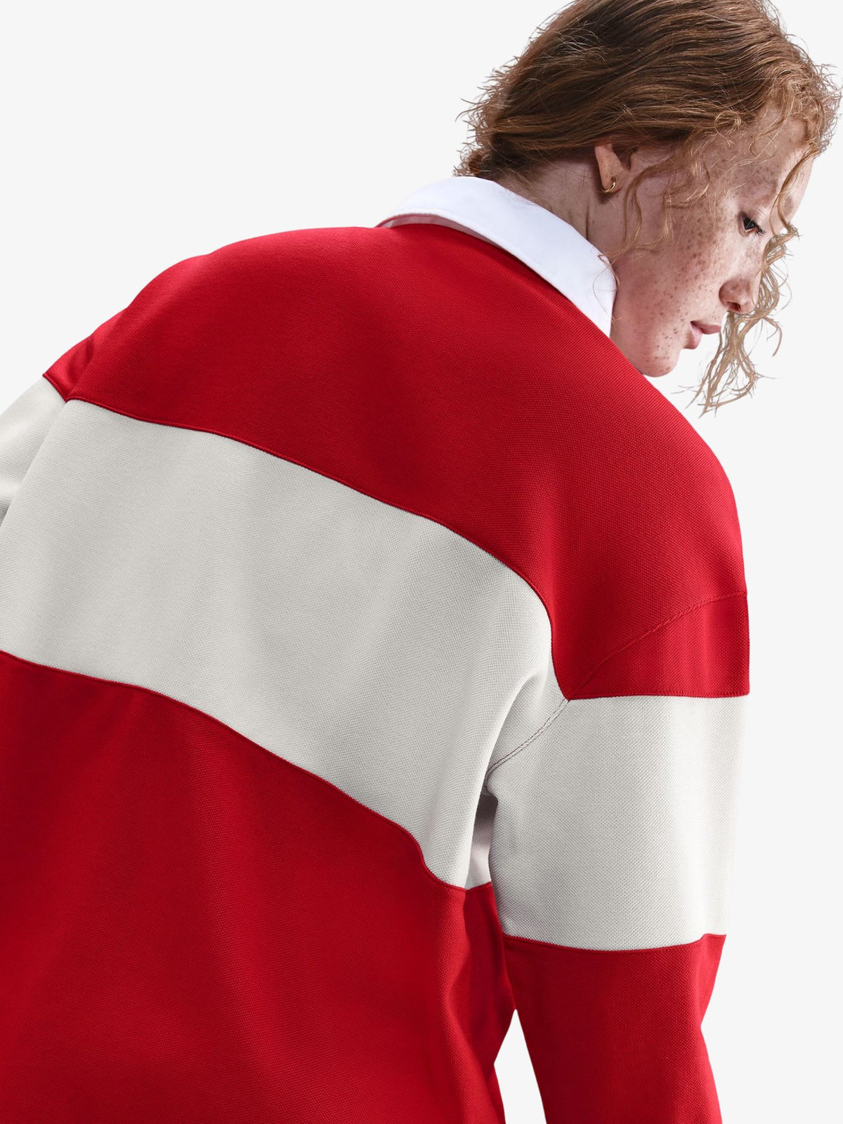 Nike NSW Street Long Sleeve Graphic Polo | Unvrsty Rd/Lt Orwd Brn/Wht/Sai