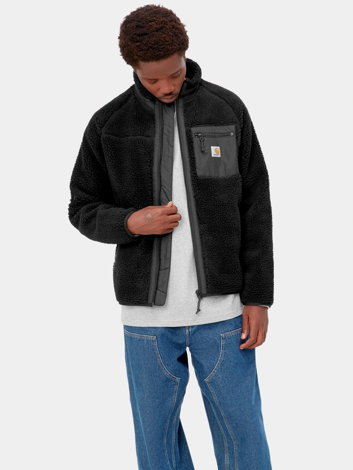Carhartt Wip Prentis Sherpa Liner Jacket | Black/Black
