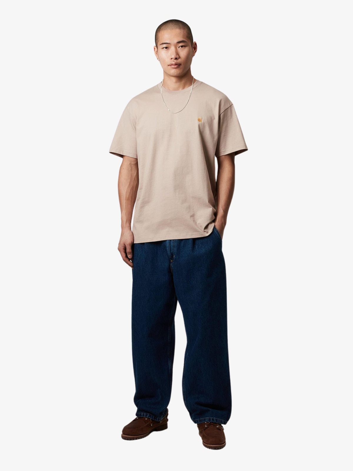 Carhartt Wip Short Sleeve Chase T-Shirt | Dusky Beige/Gold