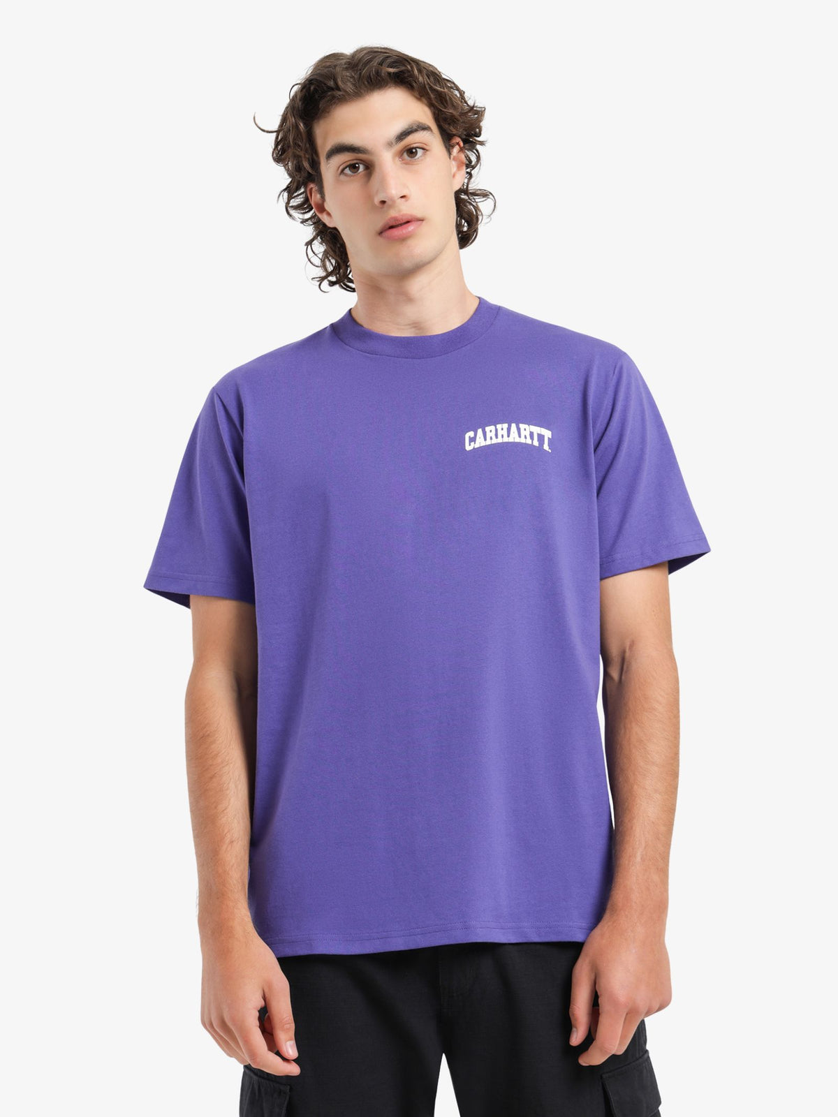 Carhartt Wip S/S Sleeve University Script T-Shirt | Purple/Whi