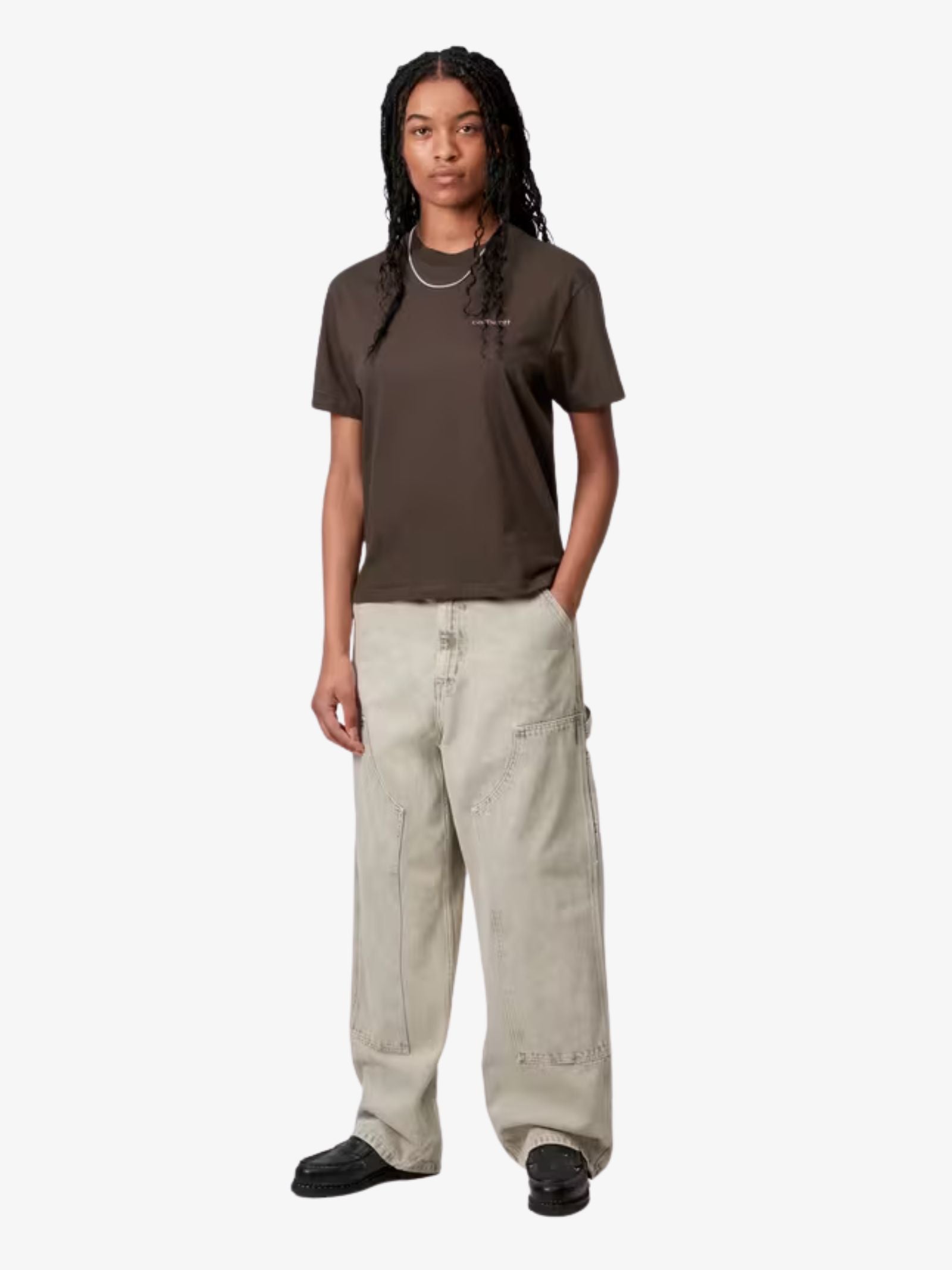 Women's Short Sleeve Script Embroidery T-Shirt