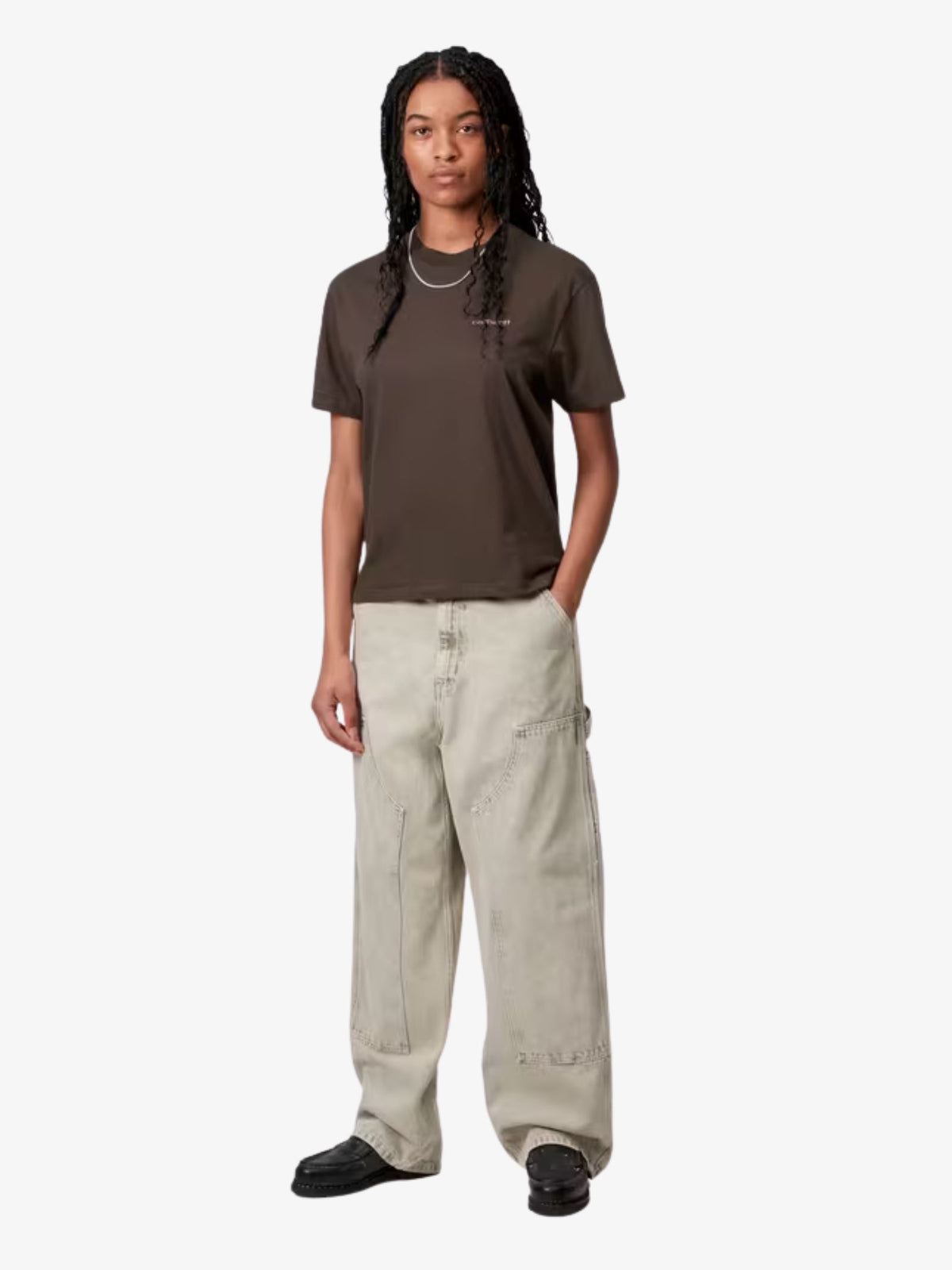 Carhartt Wip Women's Short Sleeve Script Embroidery T-Shirt | Vitola/ Phlox