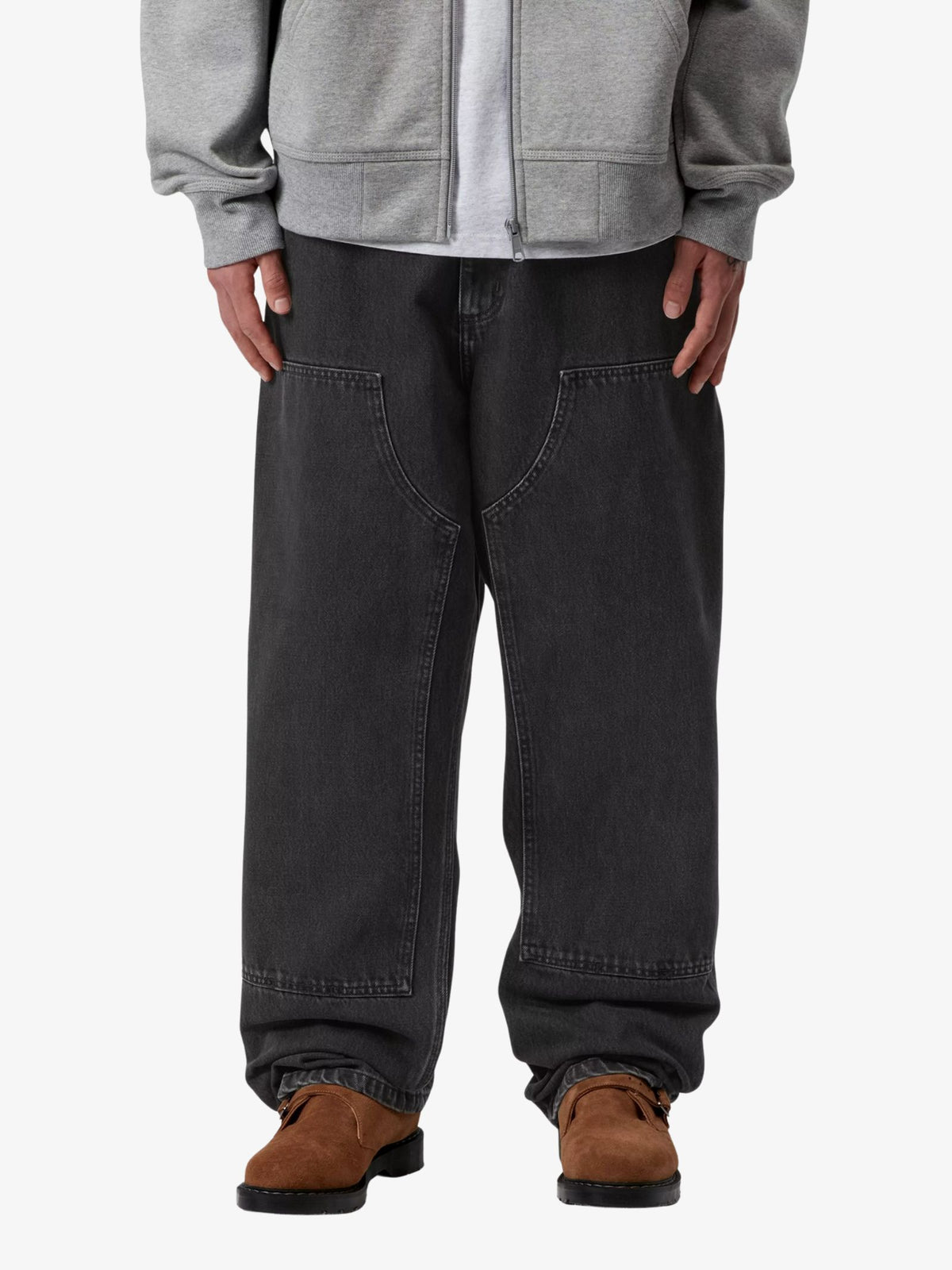 Carhartt Wip Double Knee Pants | Black Stone Washed