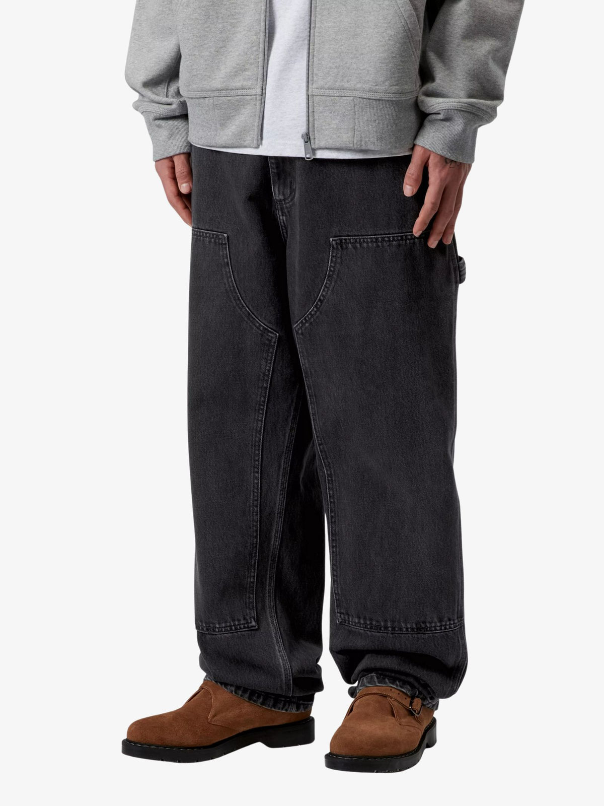 Carhartt Wip Double Knee Pants | Black Stone Washed