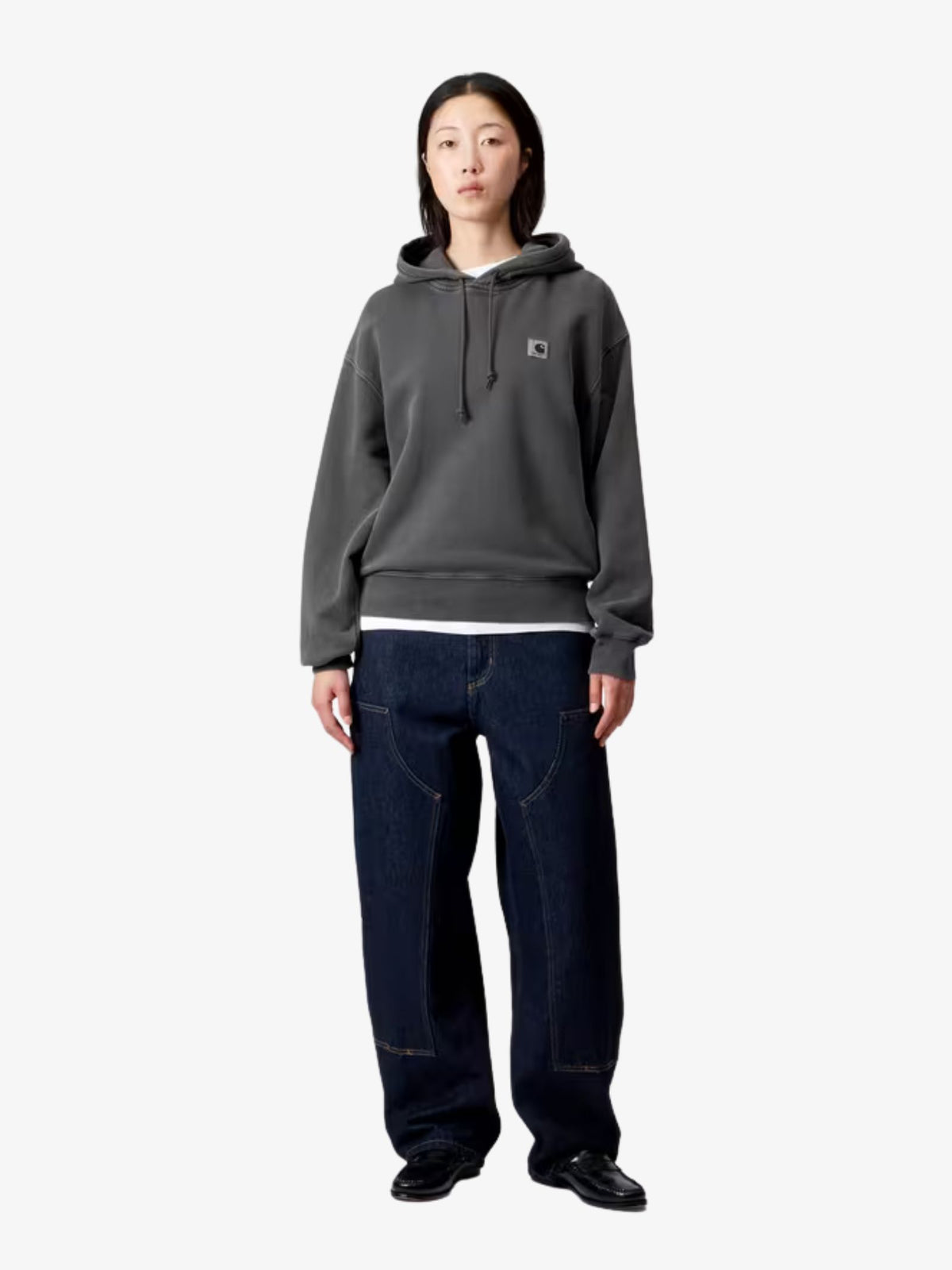 Carhartt Wip Women's Hooded Nelson Sweatshirt | Black Garment Dyed