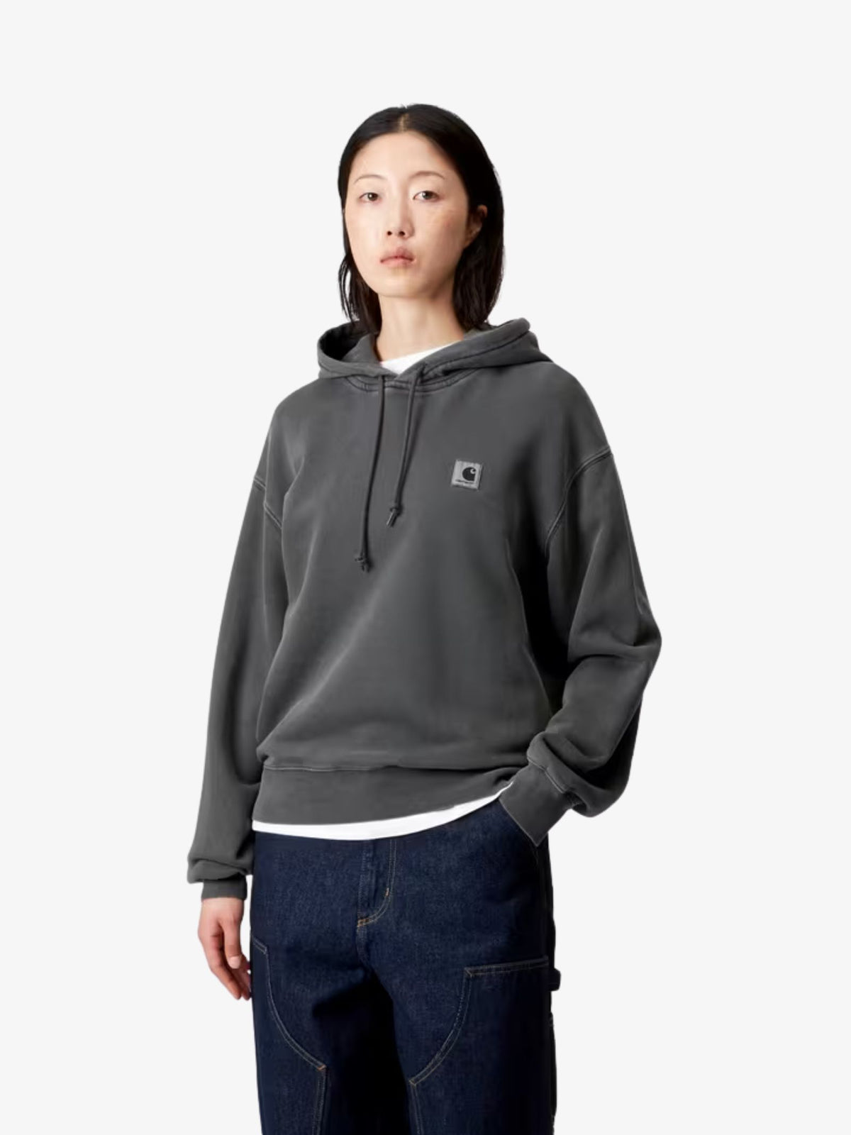 Carhartt Wip Women's Hooded Nelson Sweatshirt | Black Garment Dyed
