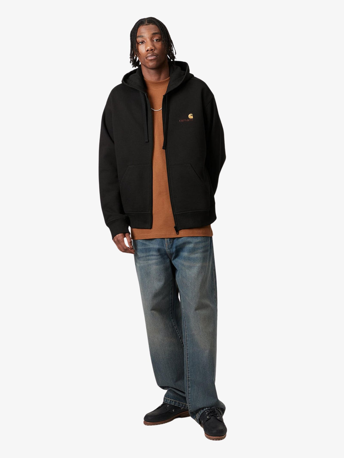 Carhartt Wip Hooded American Script Jacket | Black