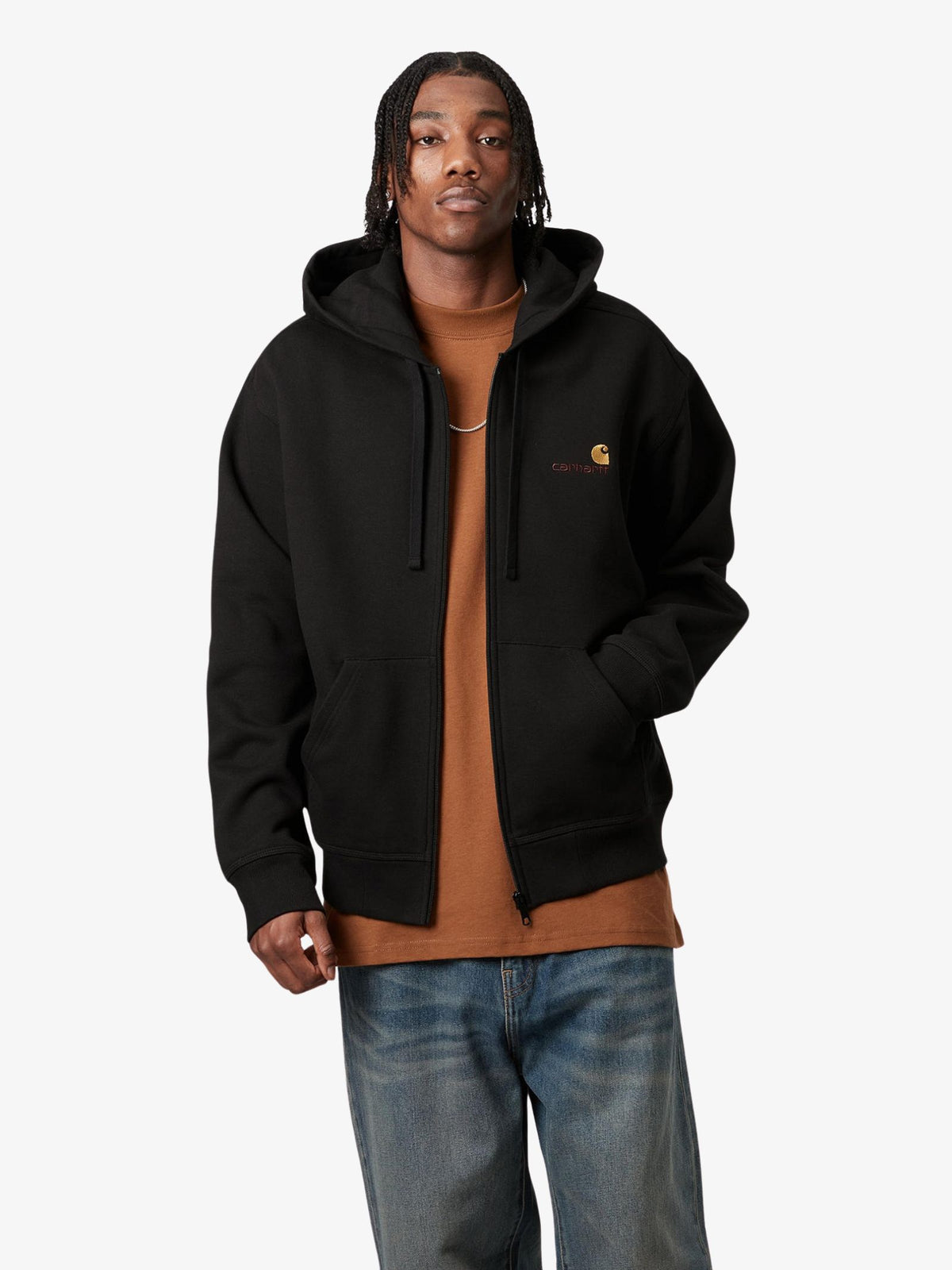 Carhartt Wip Hooded American Script Jacket | Black