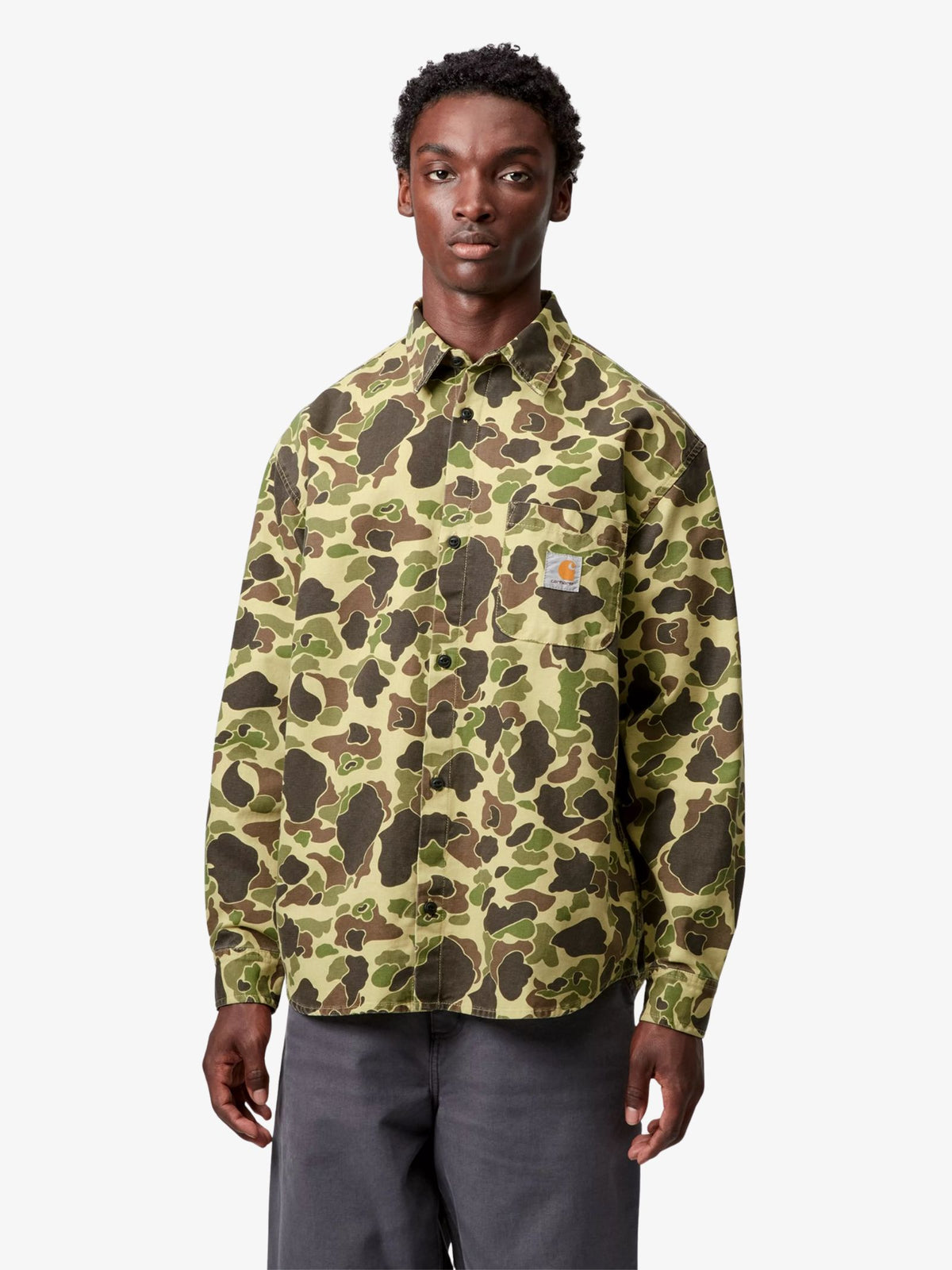 Carhartt Wip Duck Shirt | Camo Duck Green Stone Washed