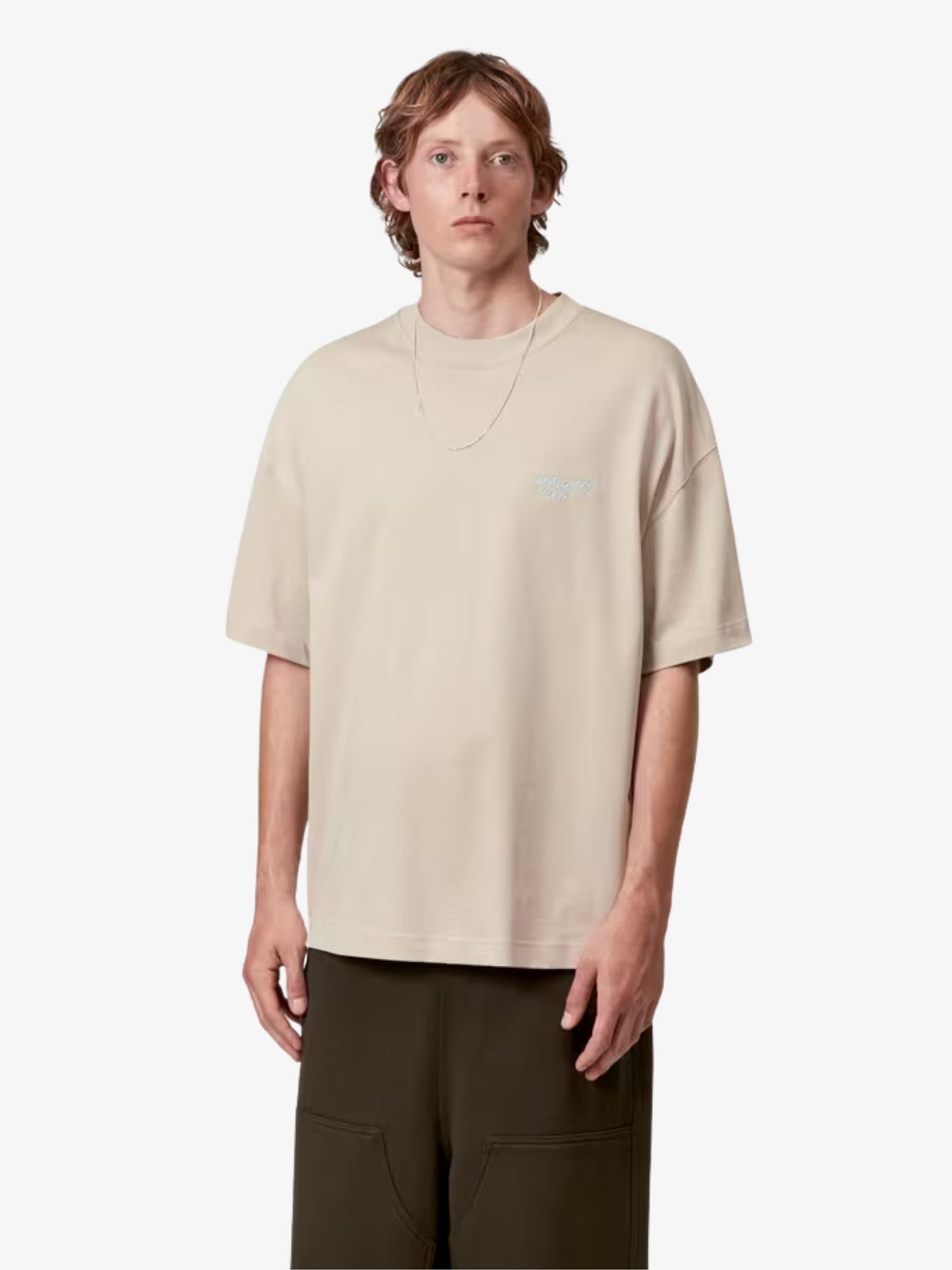 Carhartt Wip Short Sleeve Signature Script T-Shirt | Fleur De Sel/Citadel