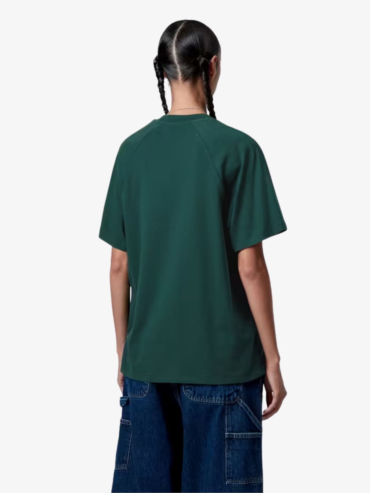 Carhartt Wip Women's Short Sleeve Signature T-Shirt | Dark Fir/ Glassy Pink