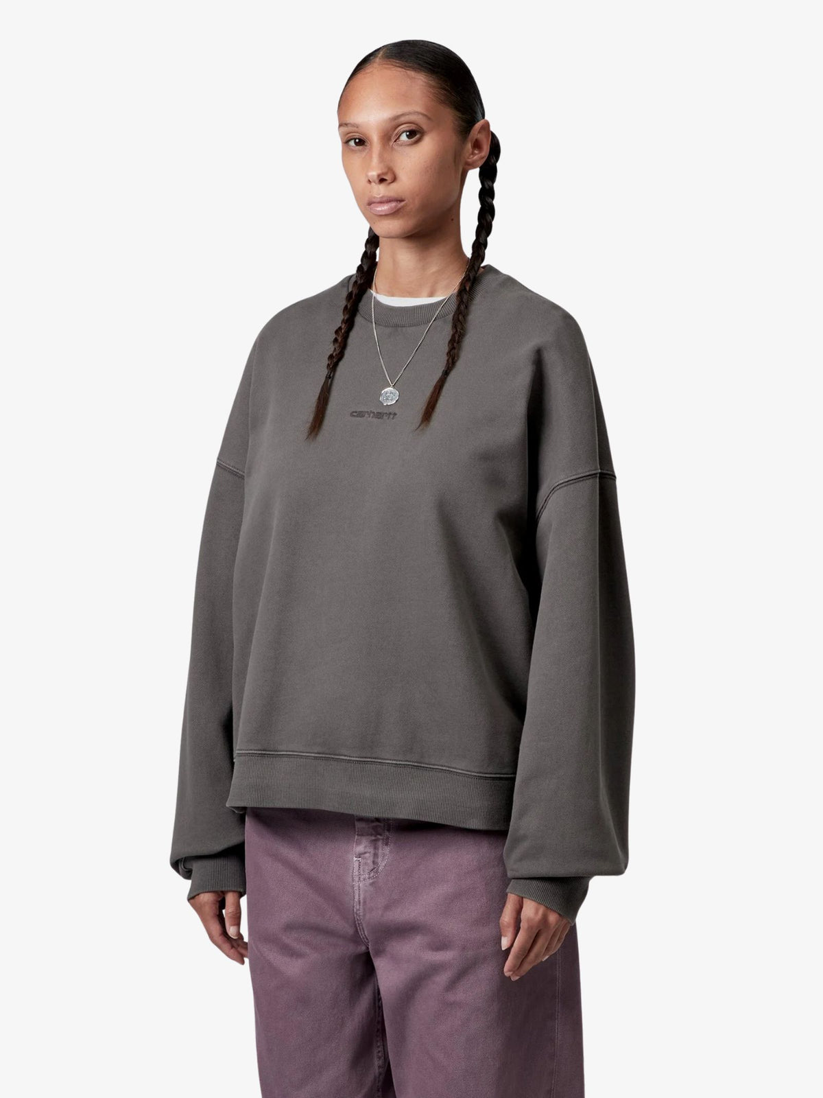 Carhartt Wip Benton Sweatshirt | Graphite, Garment Dyed
