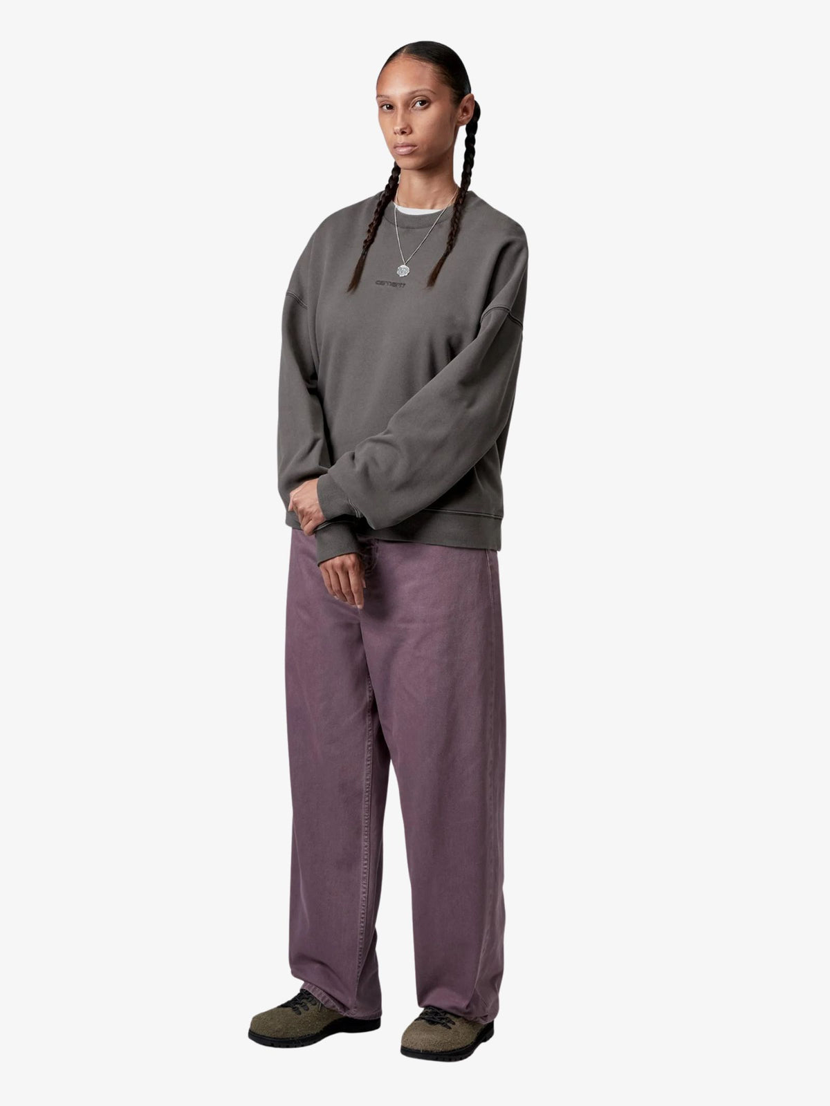 Carhartt Wip Benton Sweatshirt | Graphite, Garment Dyed