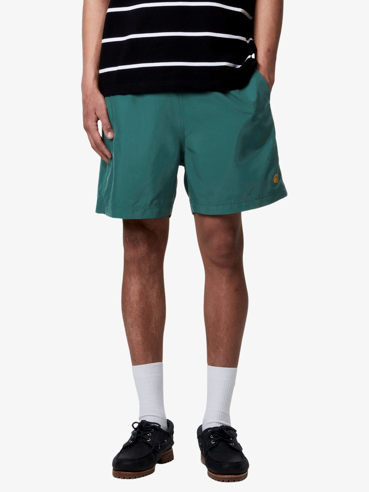 Carhartt Wip Chase Swim Shorts - Rainforest/Gold | Rainforest/Gold