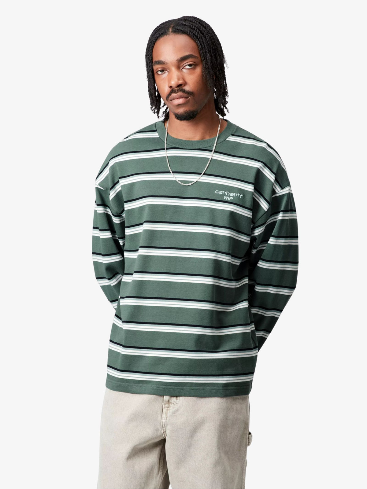 Carhartt Wip Holm Stripe T-Shirt | Silver Pine