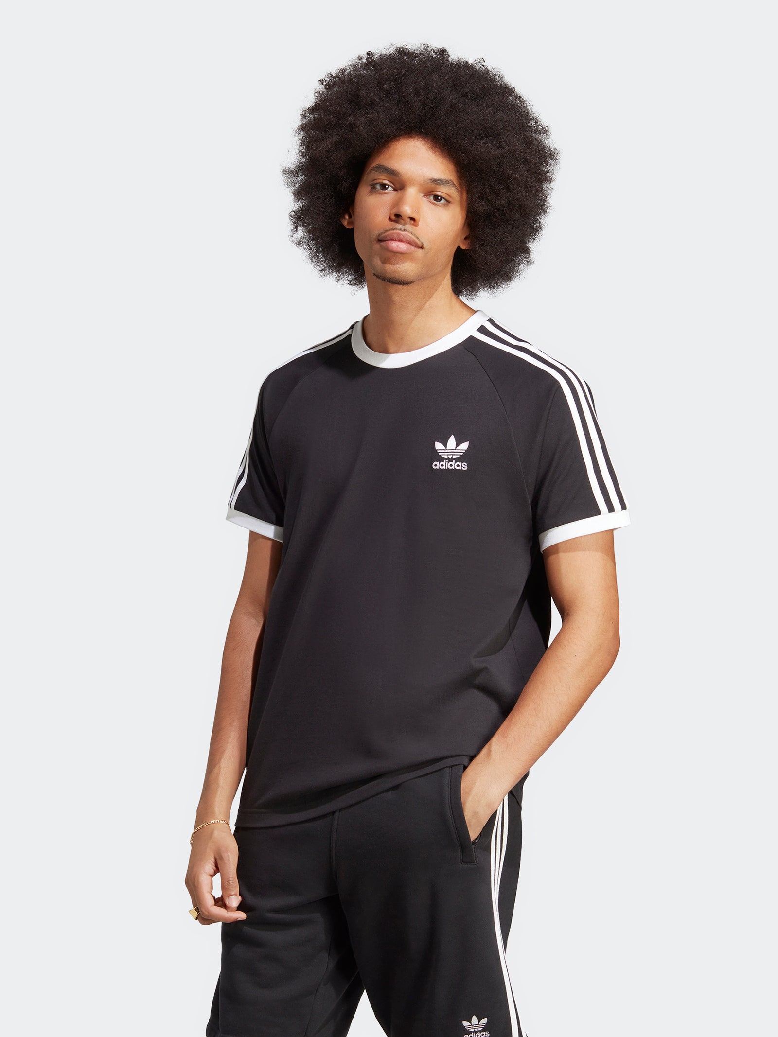 Adidas Adicolor Classics Stripes T-Shirt Black - Main Image